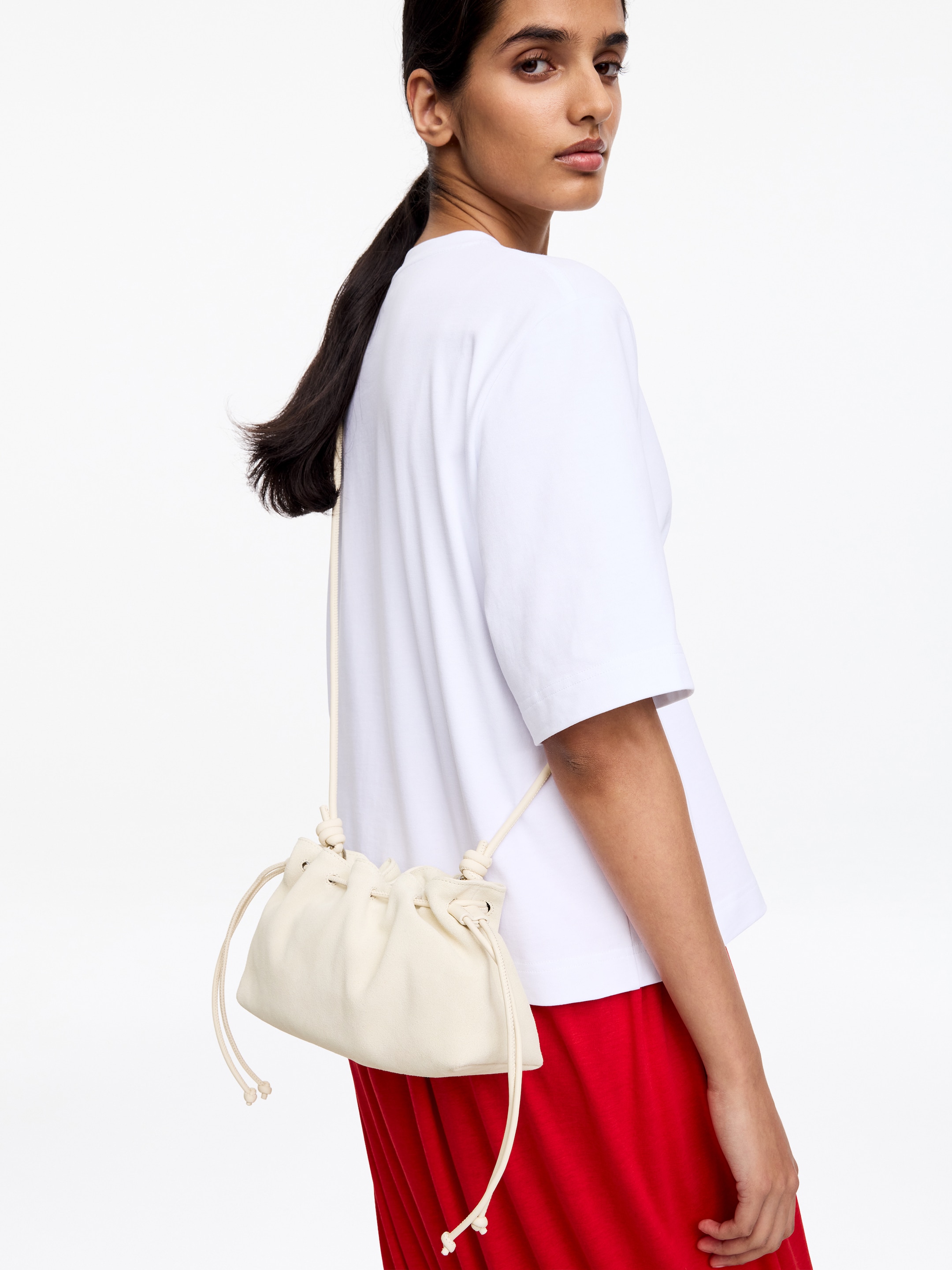 Split Suede Mini Pouch - Light Beige - Women - StillMedia/Lookbook - 5