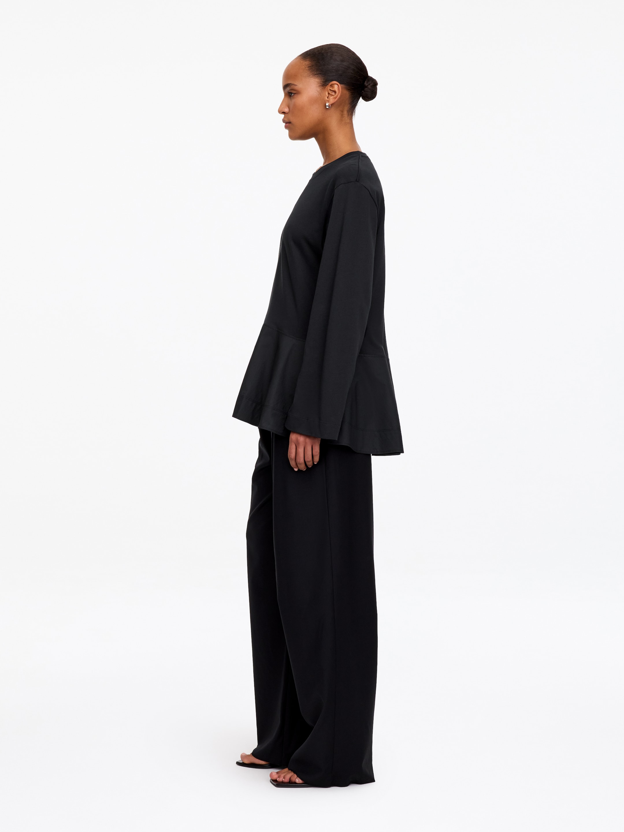 Long-sleeved peplum top - Off-black - Regular fit - women - StillMedia/Lookbook - 4