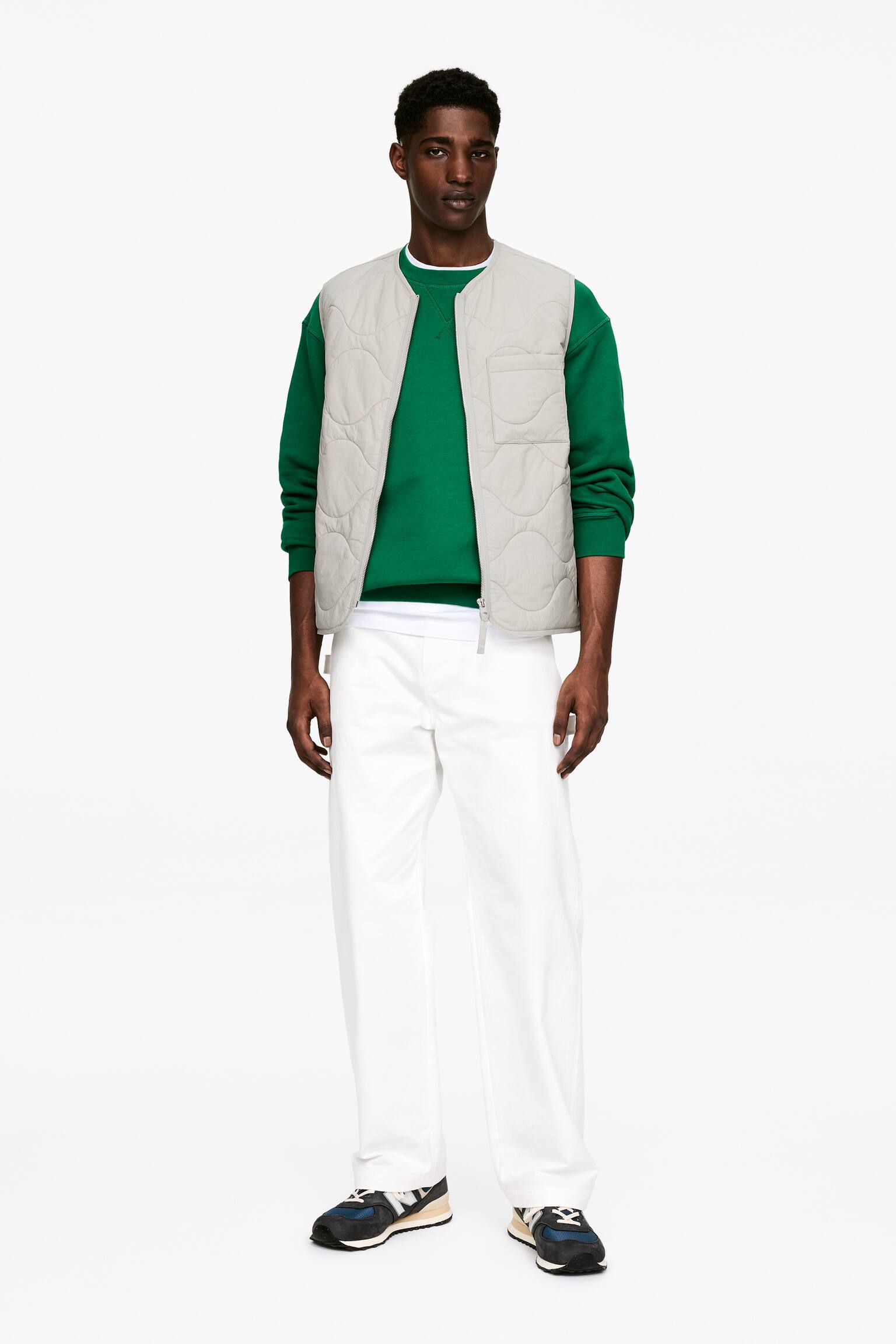 Gesteppte 2-in-1-Liner-Weste - Hellgrau/Schwarz/Grün/Dunkelblau - 1