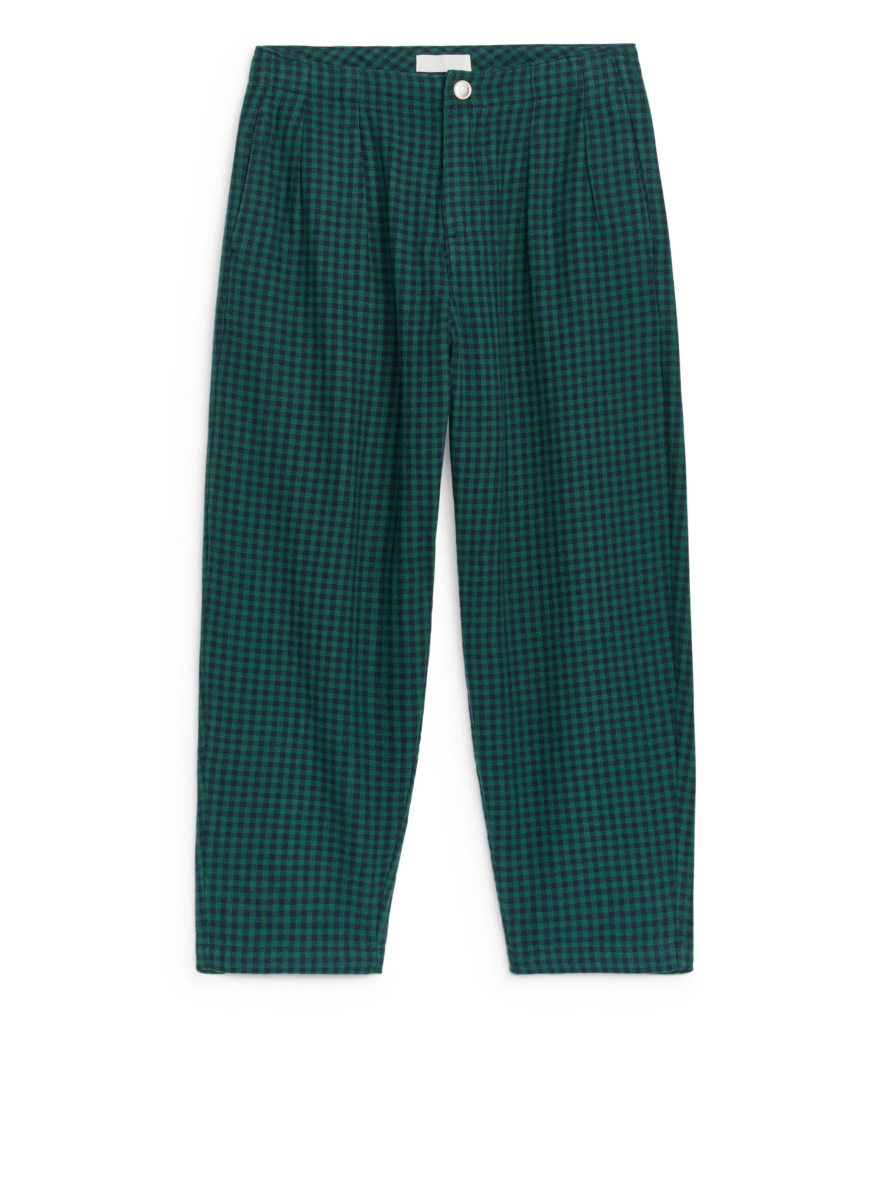 Gingham Flannel Trousers - Blue/Green Gingham - Loose fit - Children - StillMedia/DescriptiveStillLife - 3