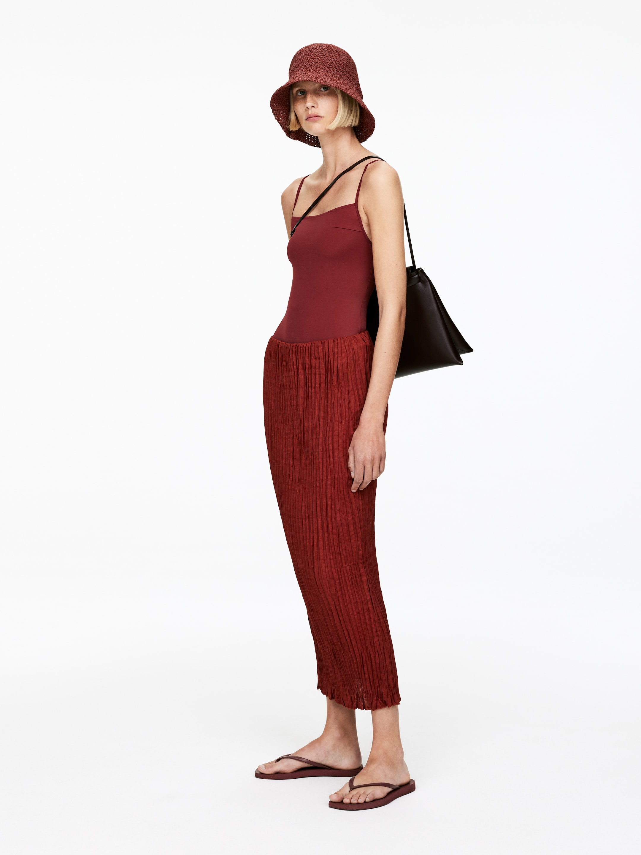 Größeres Bild anzeigen: Gecrinkelter Rock - Rostrot - Ladies | H&M AT 3