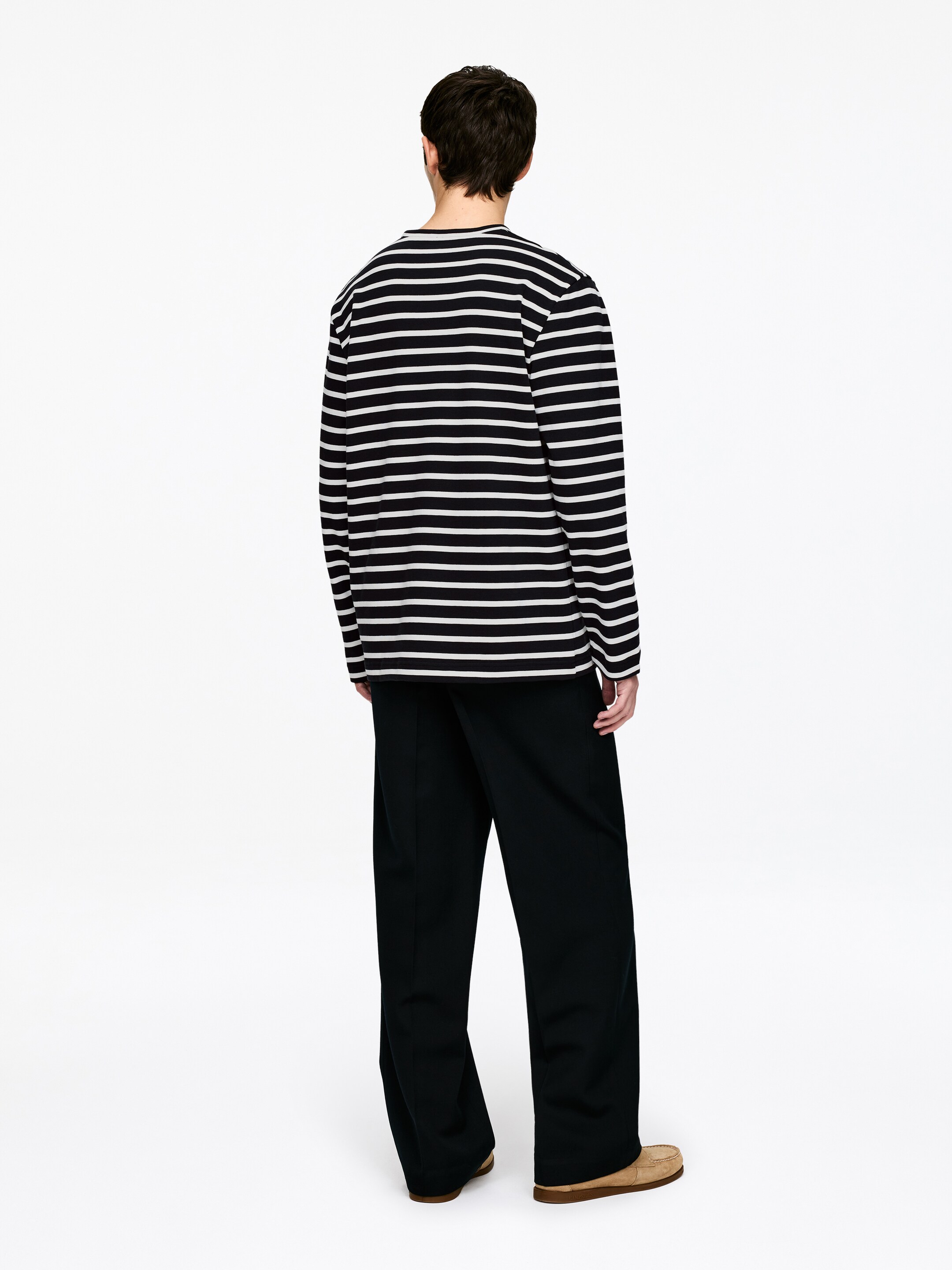 Long-Sleeve T-Shirt - Off White/Dark Blue - Regular fit - Men - StillMedia/Lookbook - 7