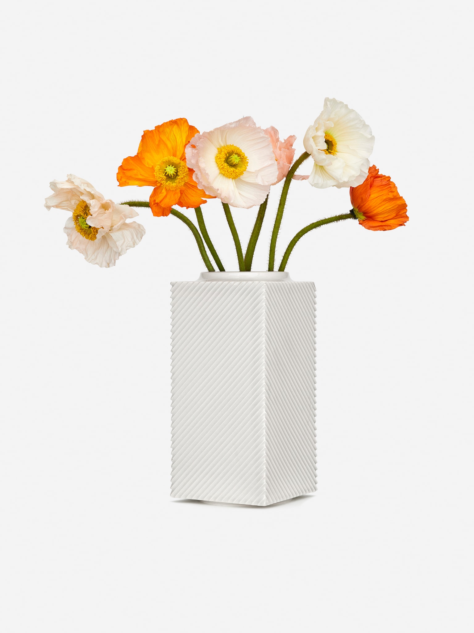 Štvorcová váza 24 cm - Off White