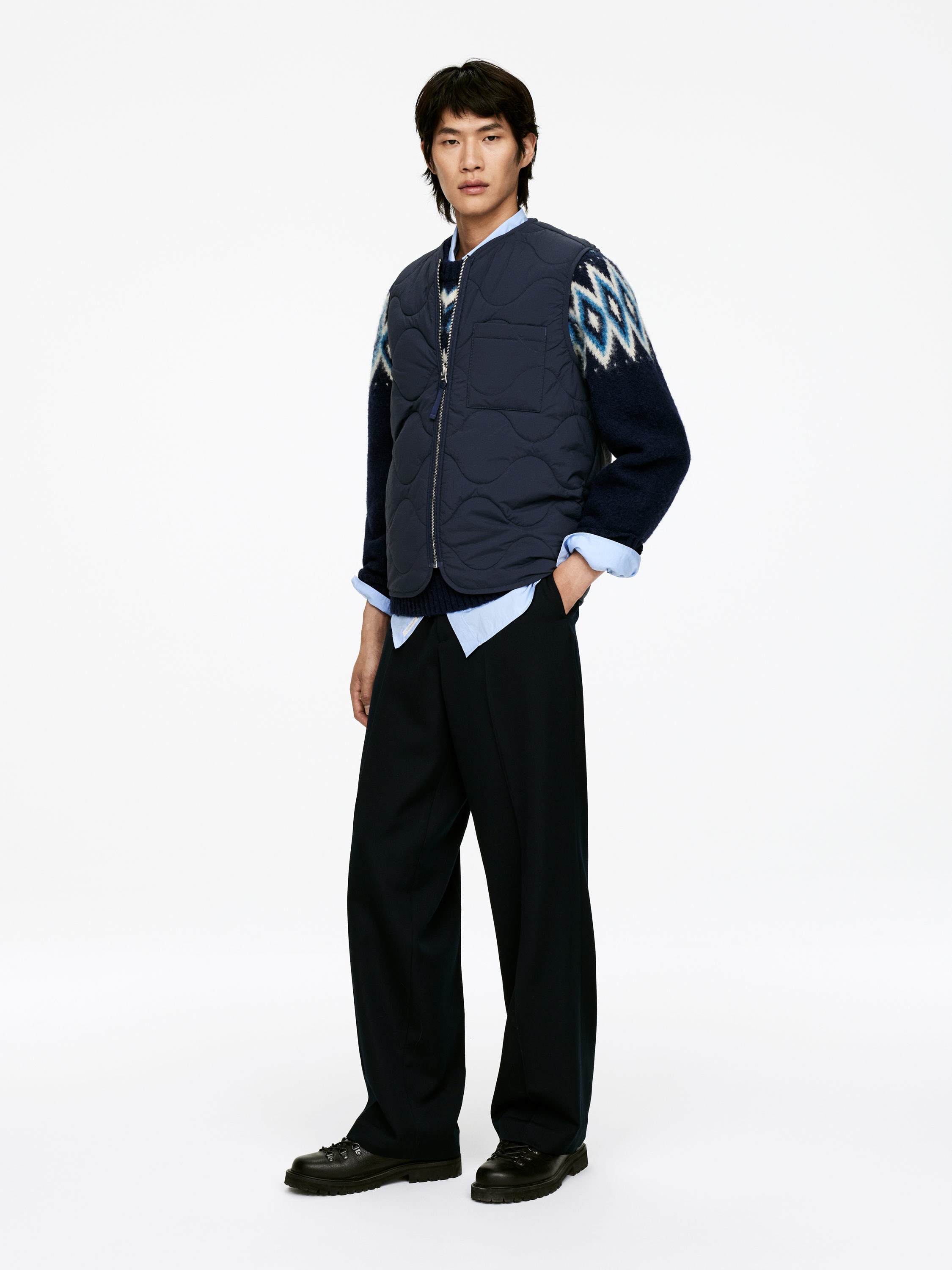 Gesteppte 2-in-1-Liner-Weste - Dunkelblau - Regular Fit - Herren - StillMedia/Lookbook - 37