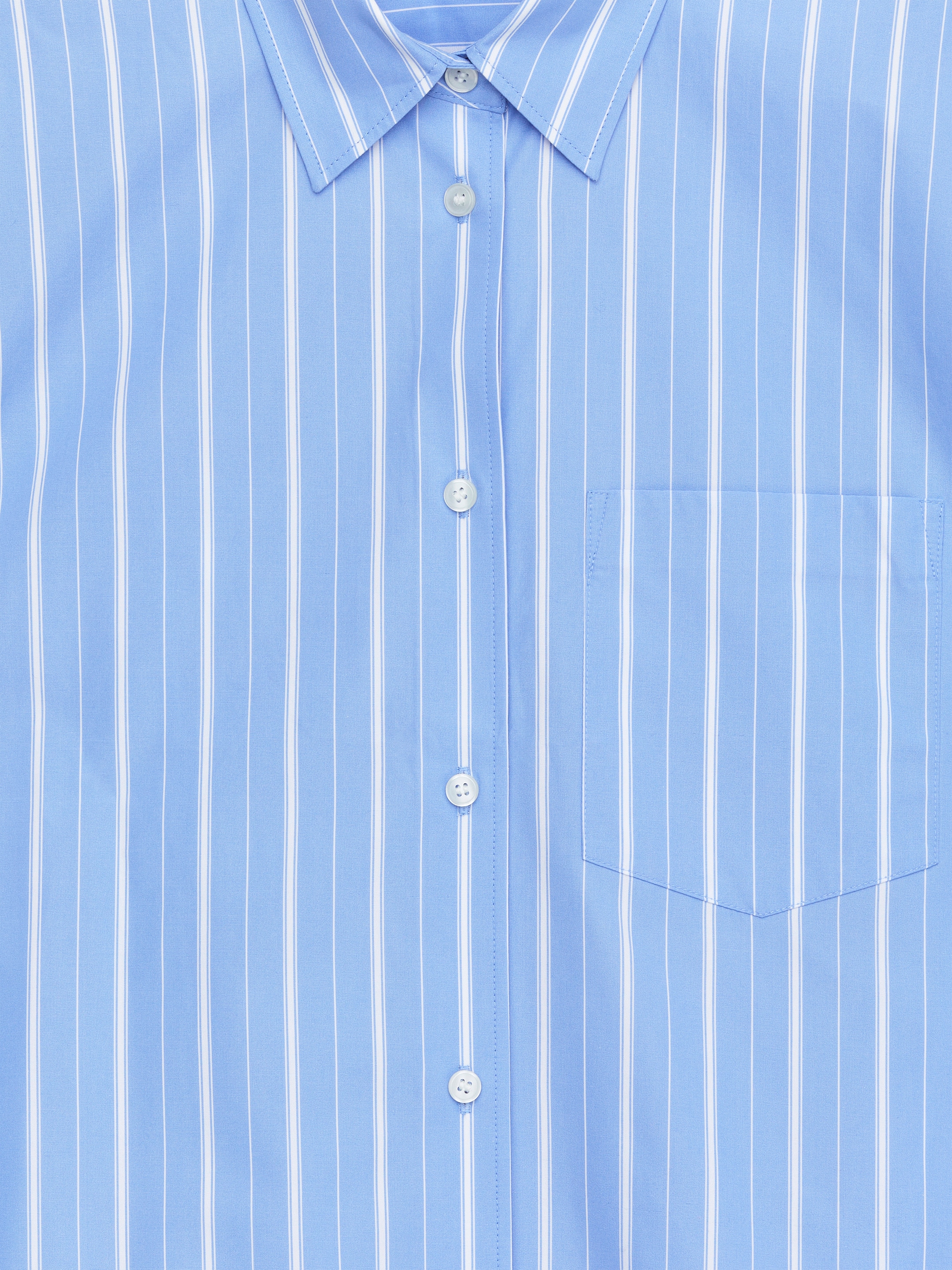 Oversized Cotton Shirt - Blue/White - Oversized - Women - StillMedia/DescriptiveDetail - 2