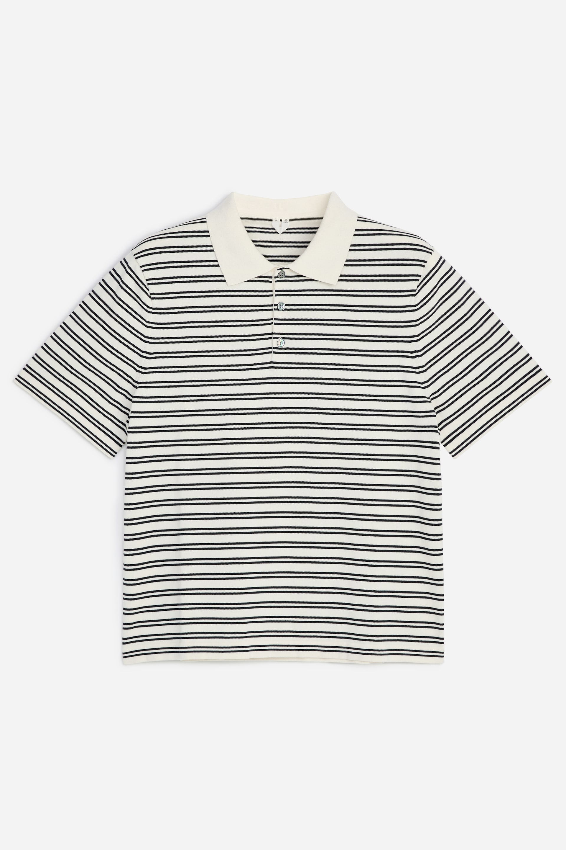 Ver imagen más grande: Polo de punto fino - Blanco roto/rayas - HOMBRE | H&M ES 1