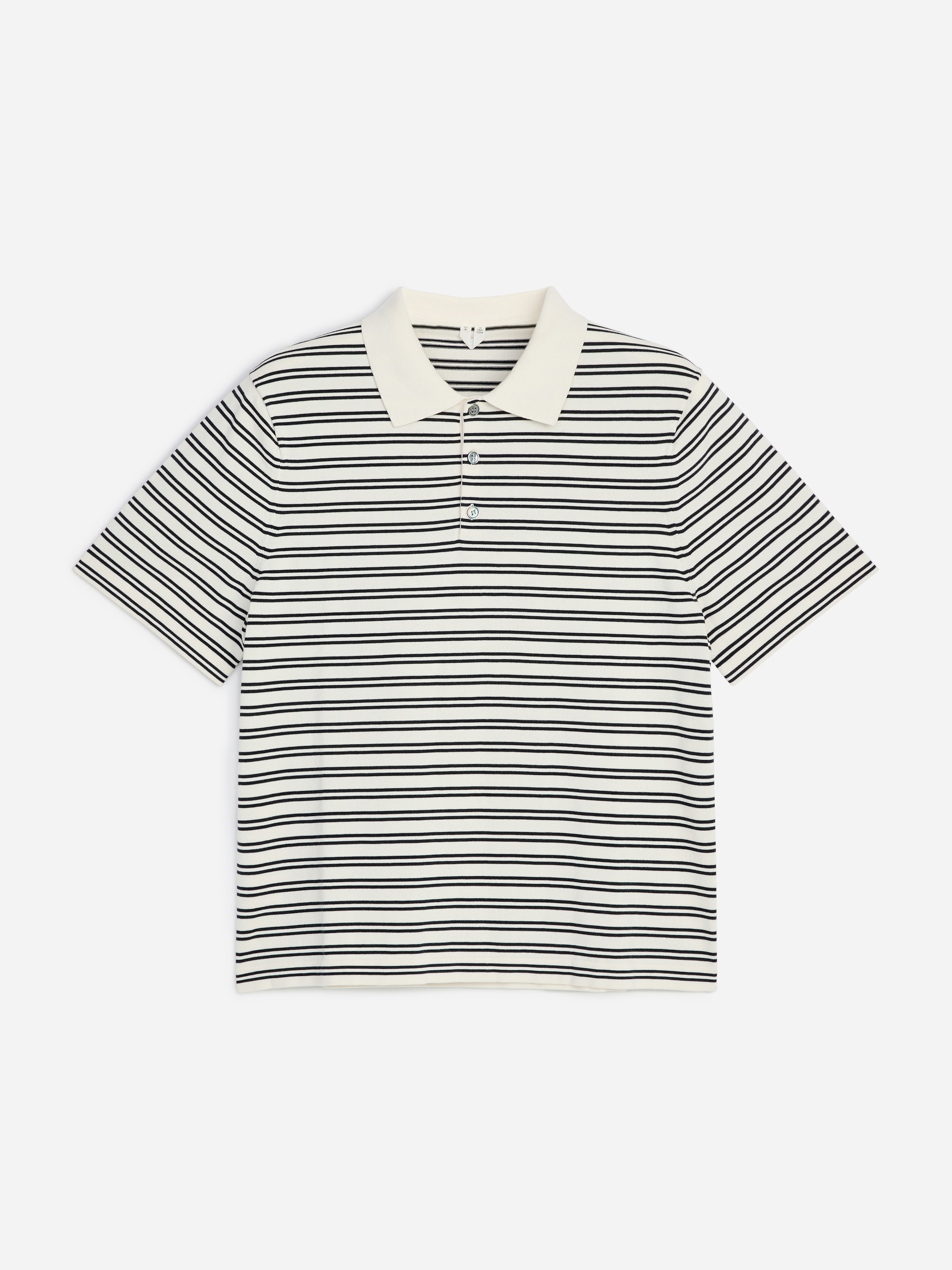 Fine-Knit Polo Shirt-White-19280