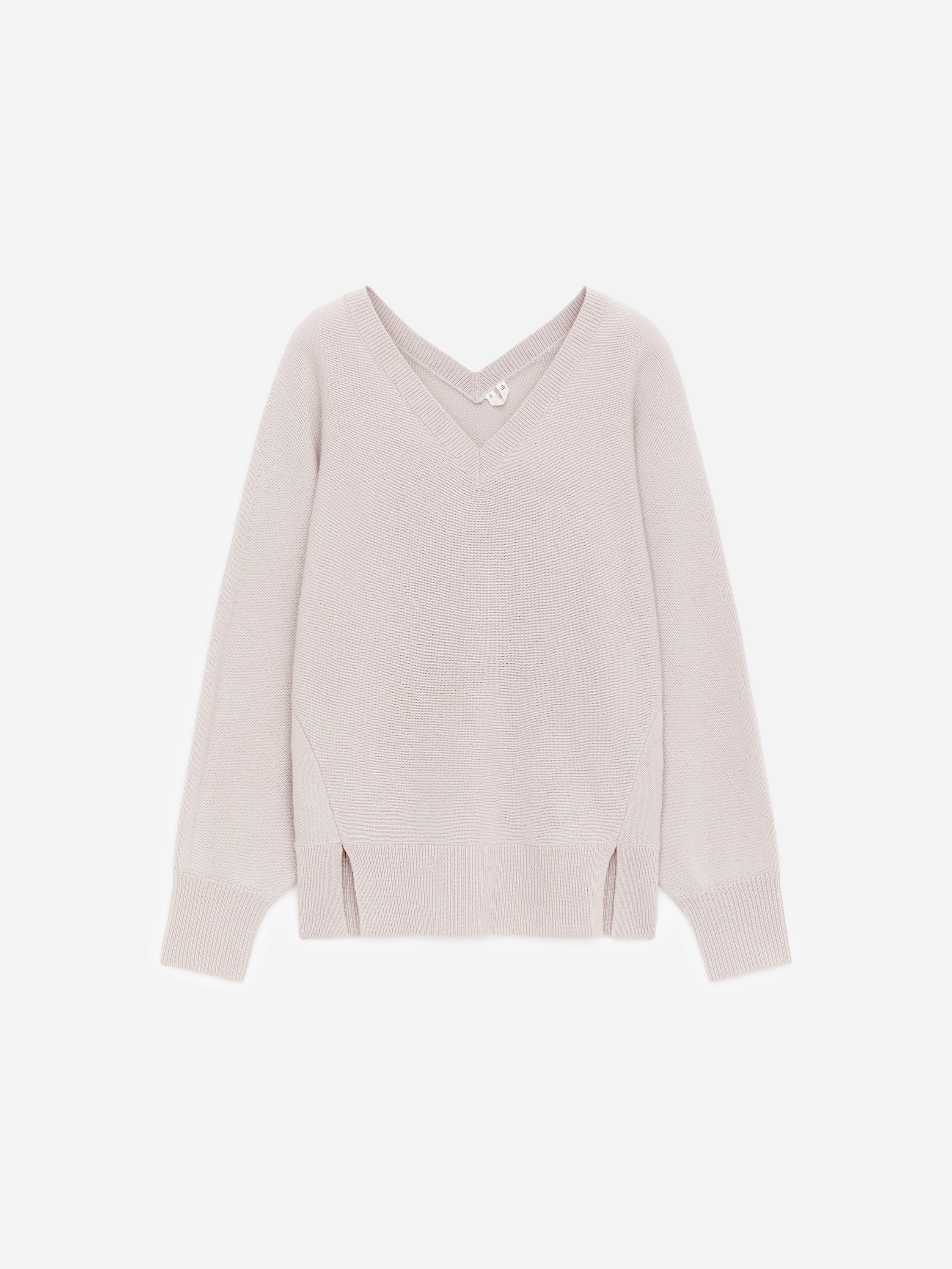 Pure Cashmere V-Neck Jumper - Grey/Black