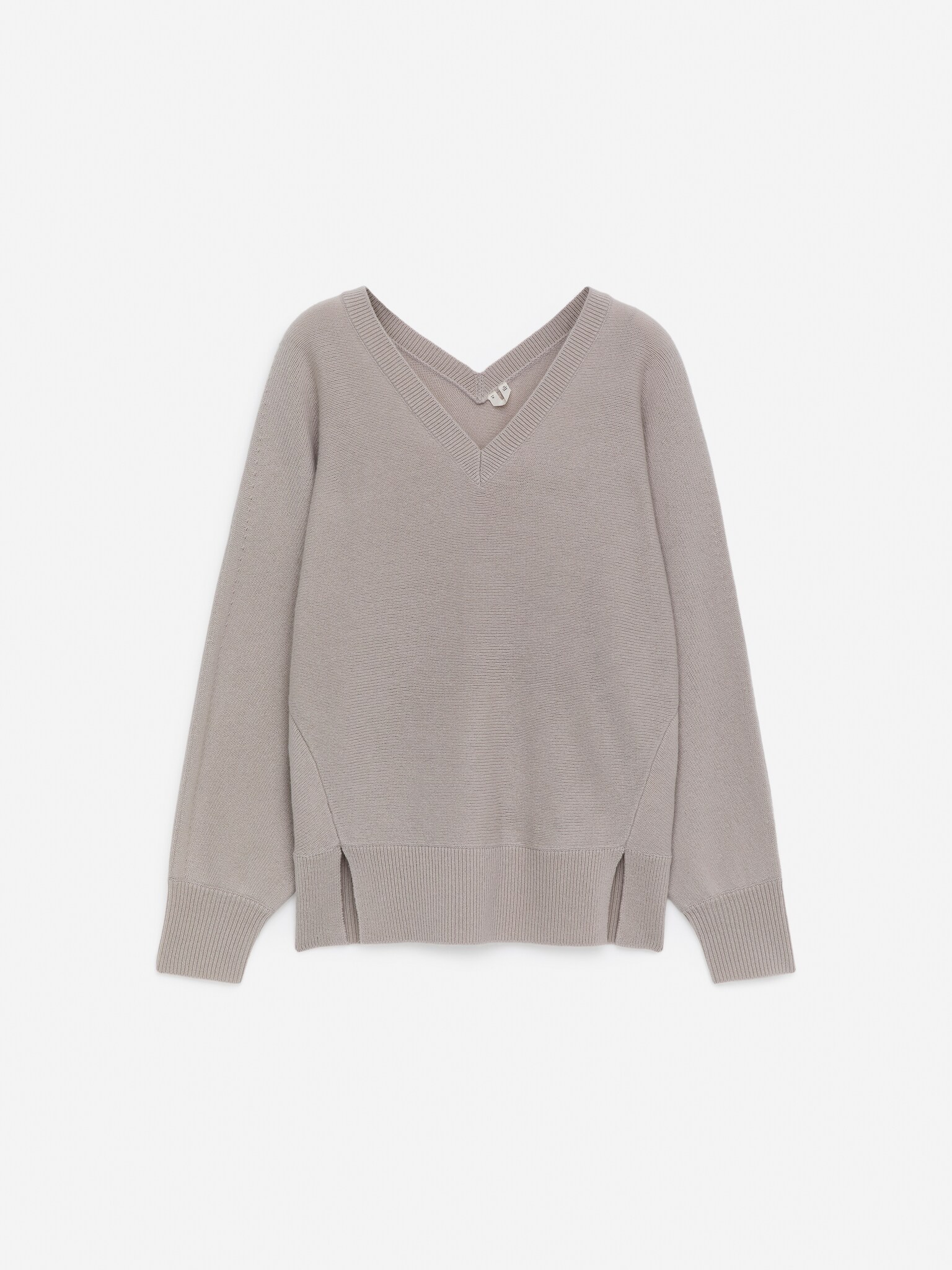 Pull à col V en pur cachemire - gris/Noir - 2