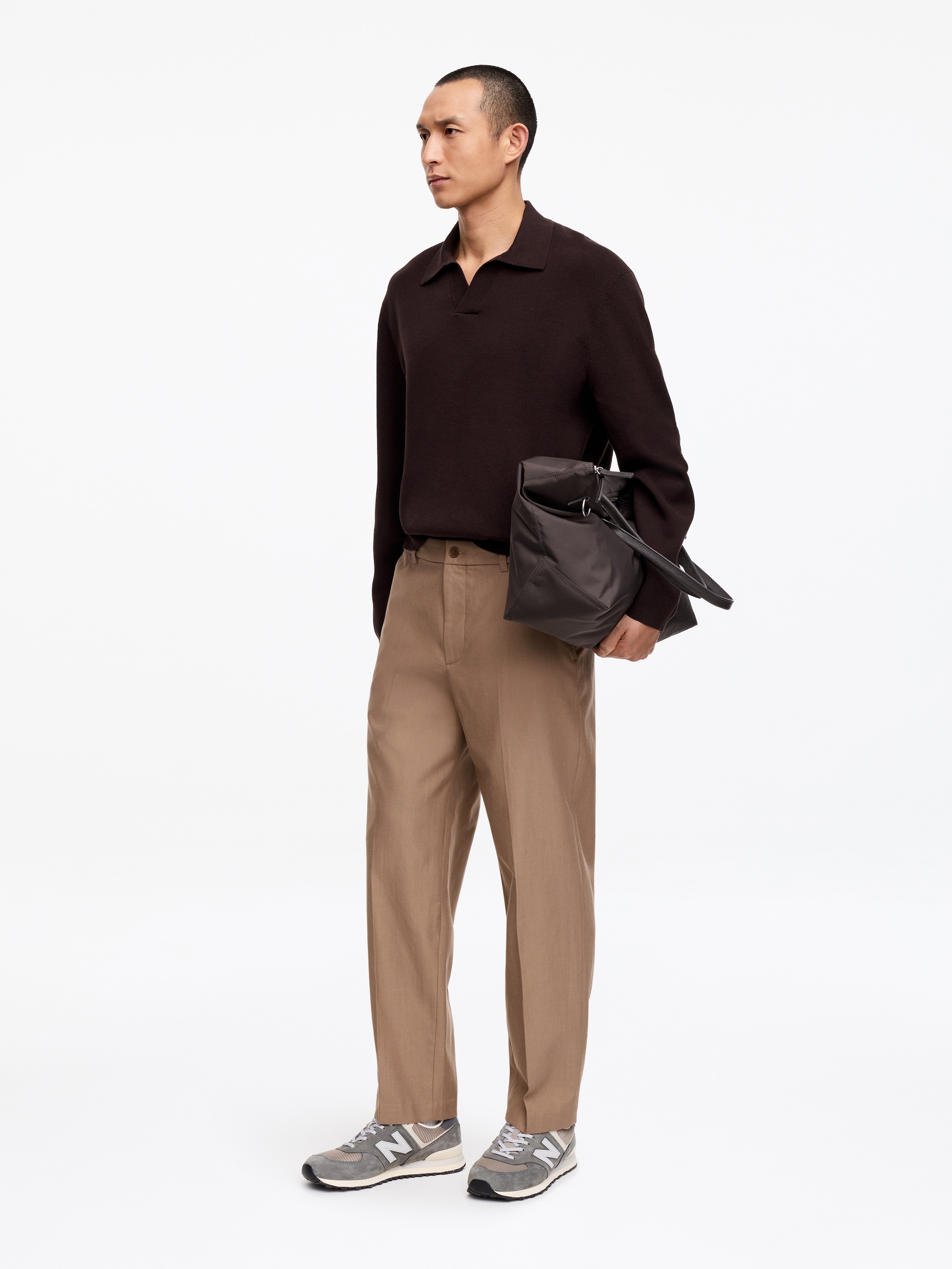Wool Blend Trousers - Brown - Relaxed fit - Women - StillMedia/Lookbook - 6