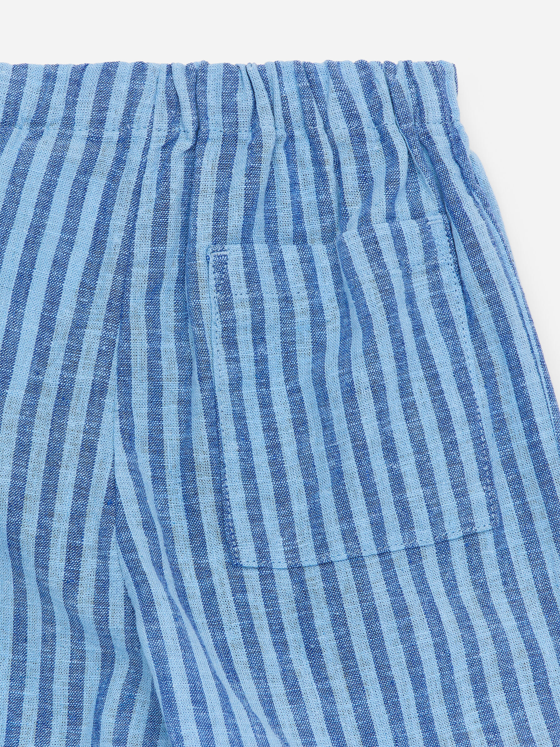 Linen-Cotton Trousers - Blue/Striped - Loose fit - Children - StillMedia/DescriptiveDetail - 1