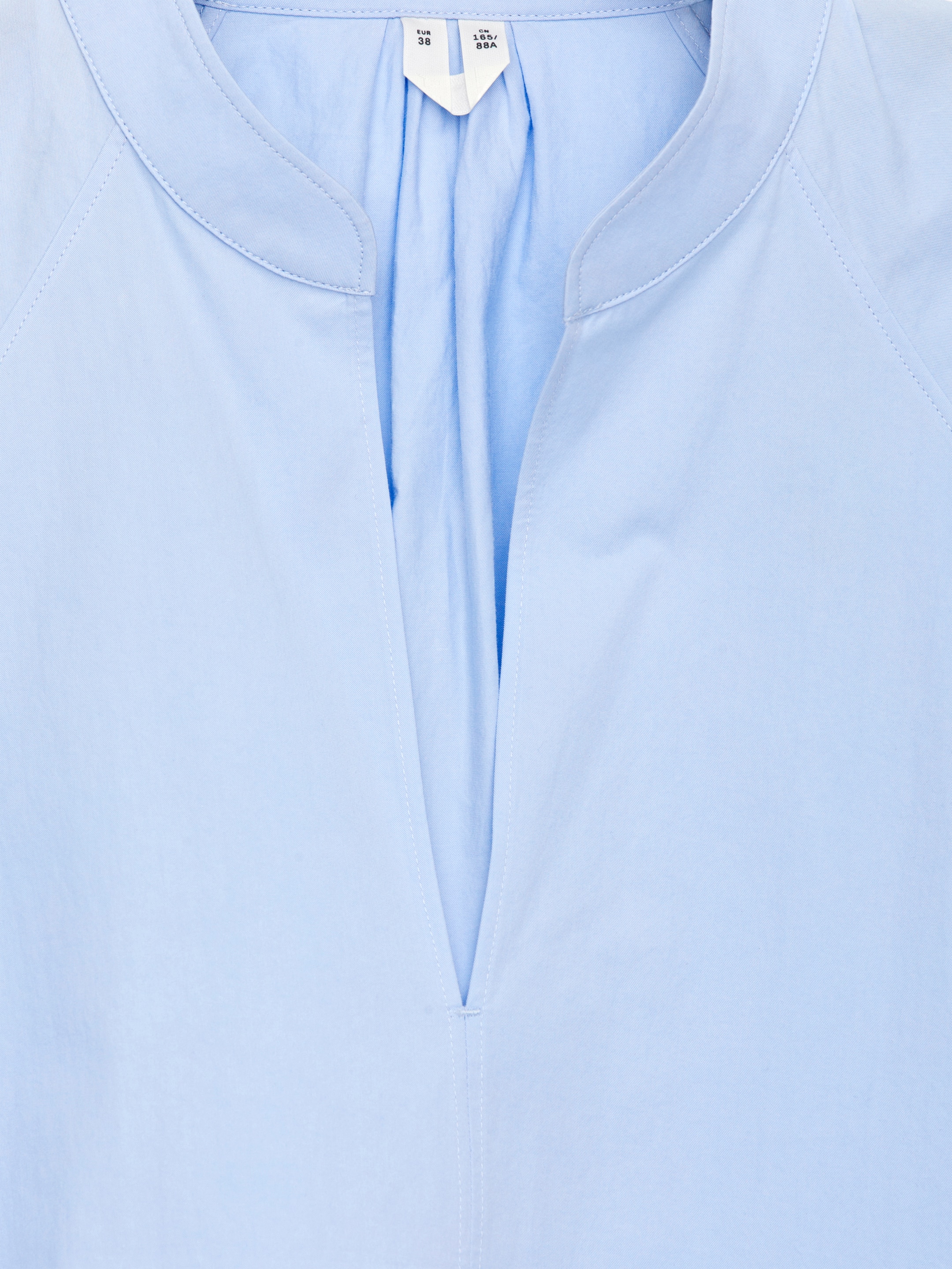 V-Neck Cotton Blouse - Light Blue - Regular fit - Women - StillMedia/DescriptiveDetail - 1