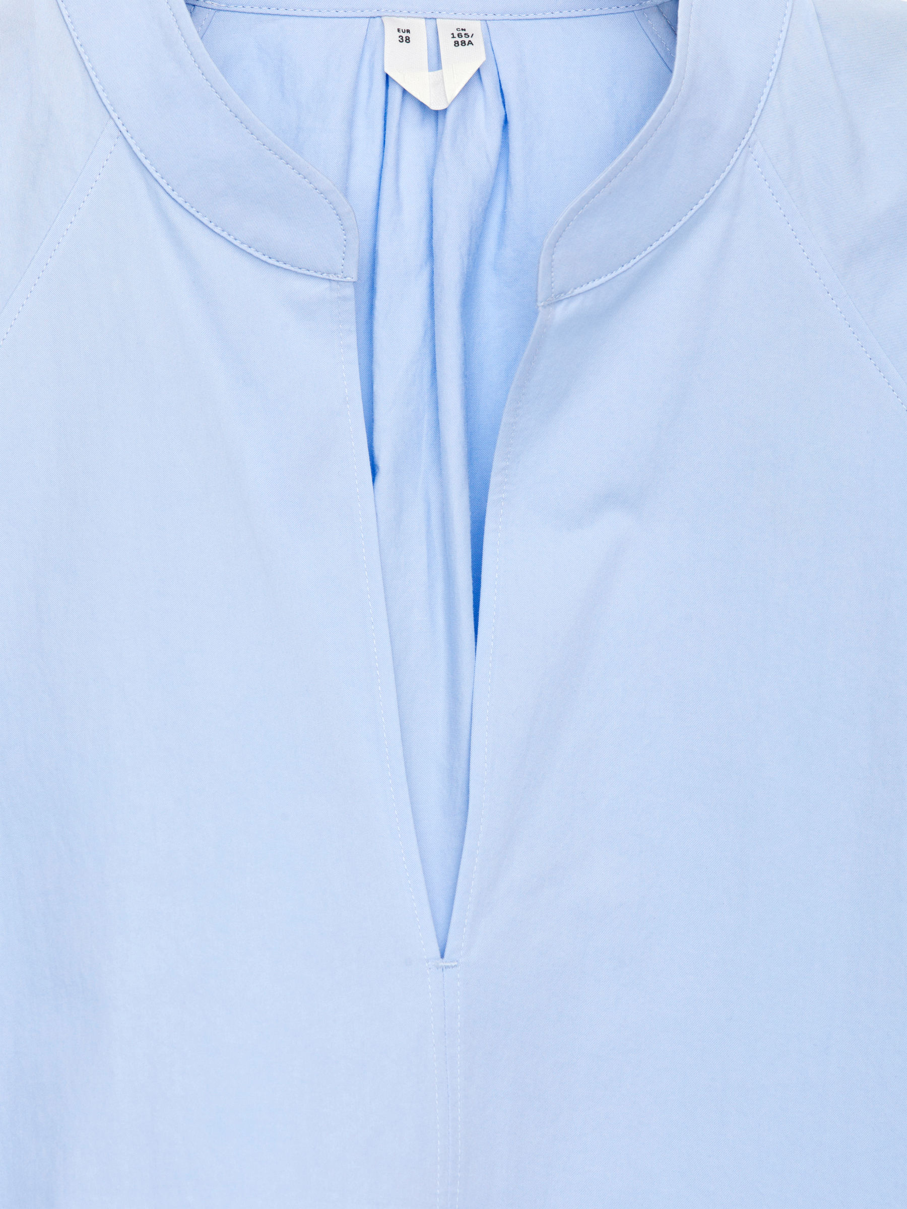 V-Neck Cotton Blouse - Light Blue - Regular fit - Women - StillMedia/DescriptiveDetail - 1