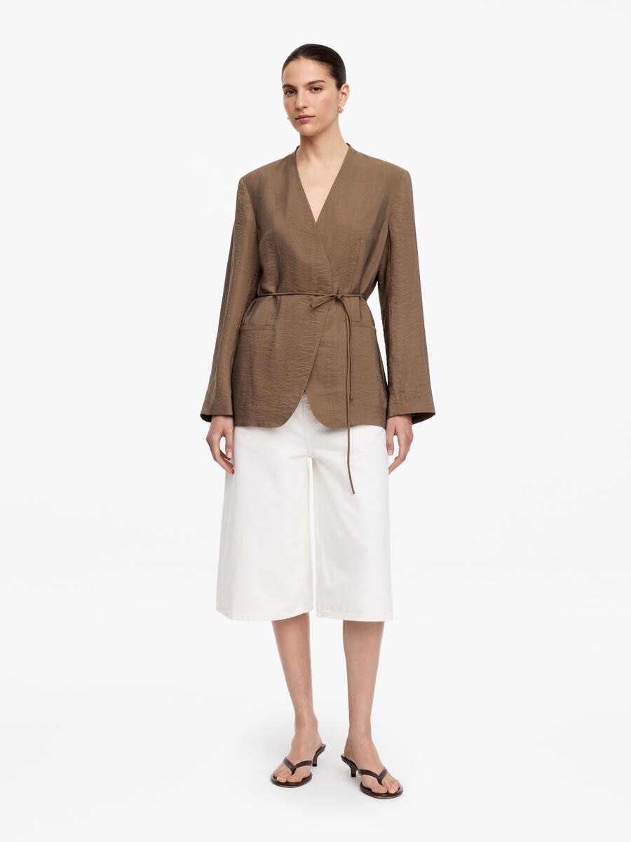 ARKET Women's  Wrap Blazer Brown,  size 36