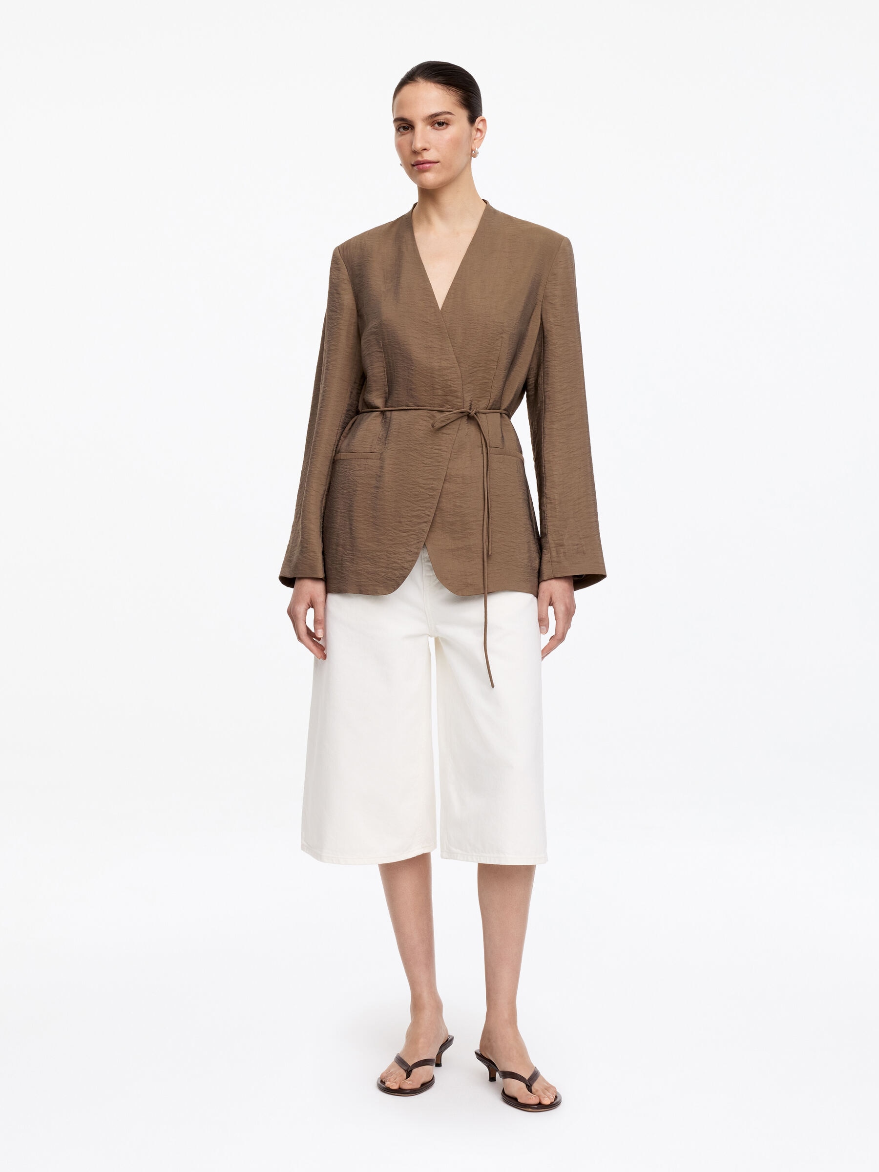 Wrap Blazer-#65594F-19634