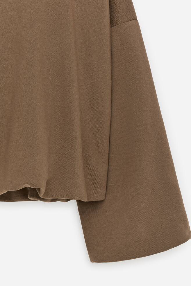 Sweatshirt mit Ballonschnitt-Braun - 4