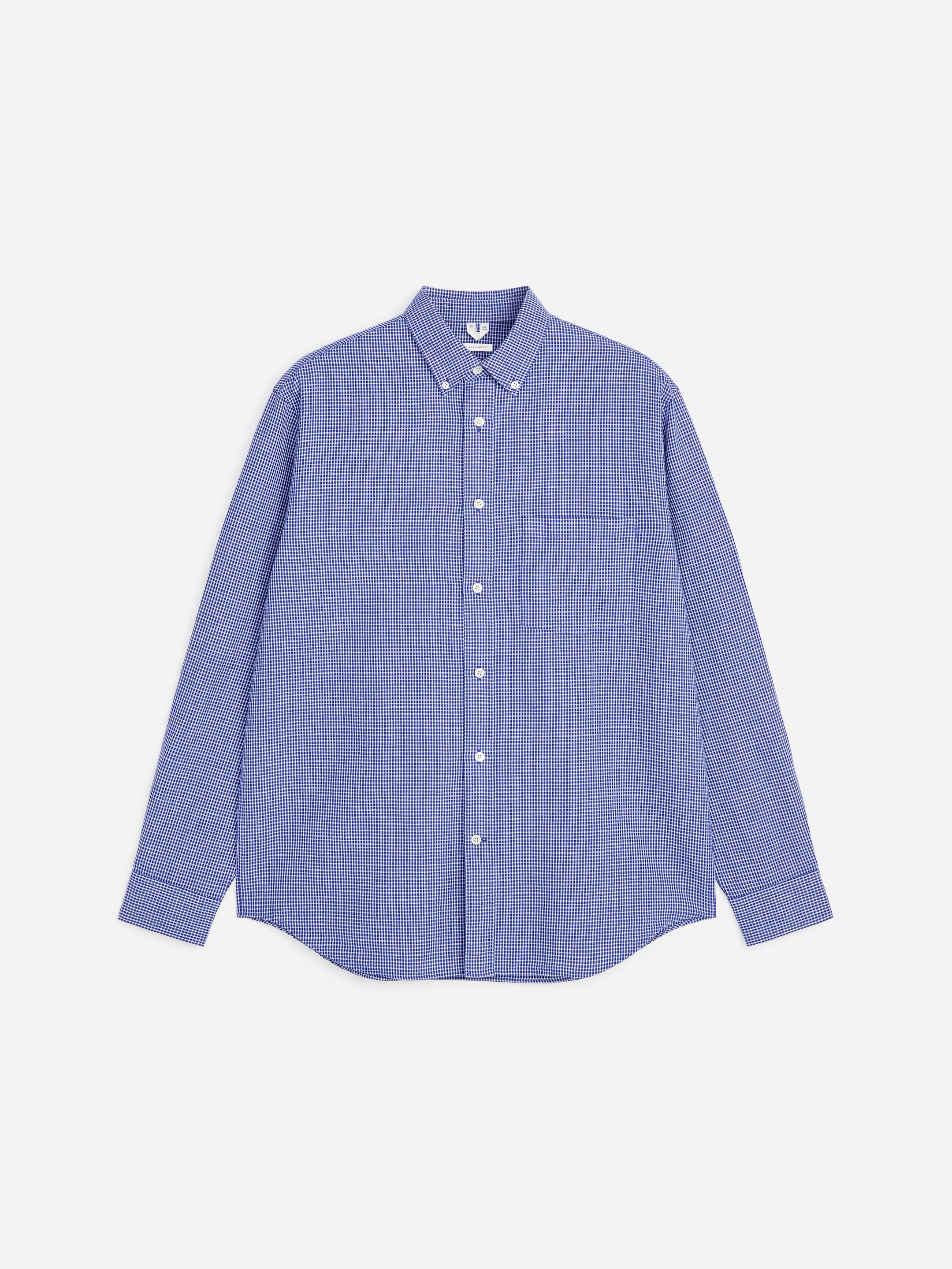 Relaxed Cotton Linen Shirt-Blue-19419