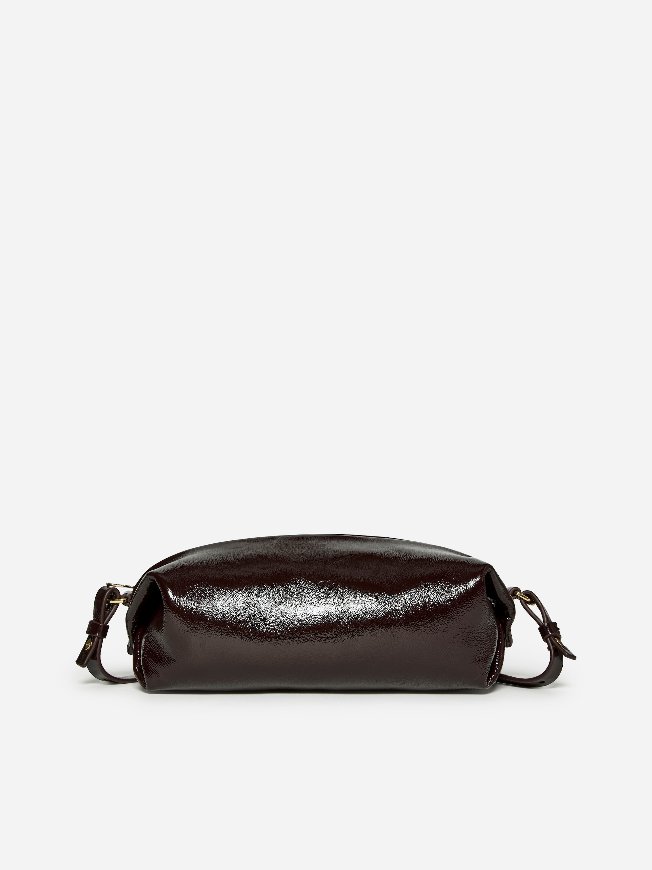 Borsa a tracolla in pelle verniciata-#633337-16552