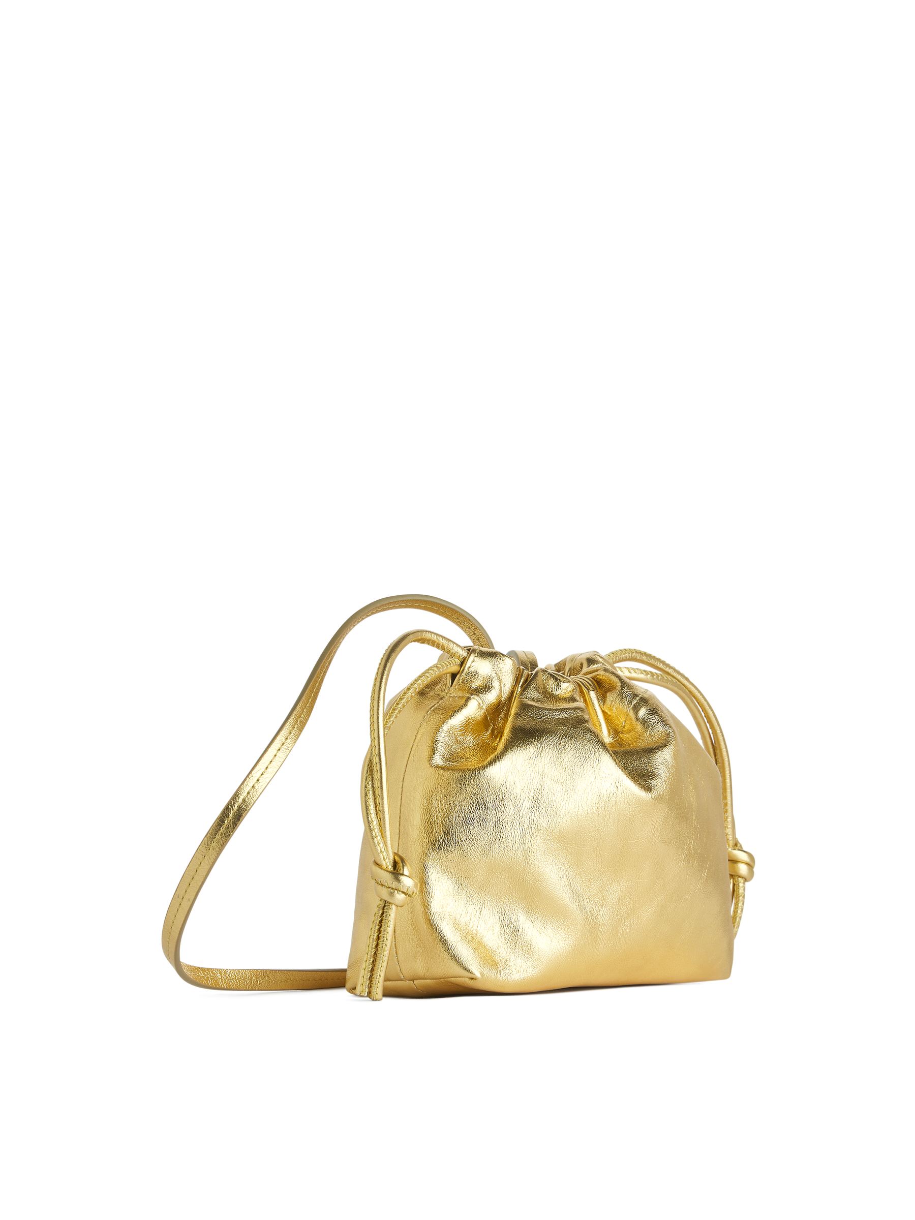 Läderväska med dragsko - Guld - Women - StillMedia/DescriptiveStillLife - 4