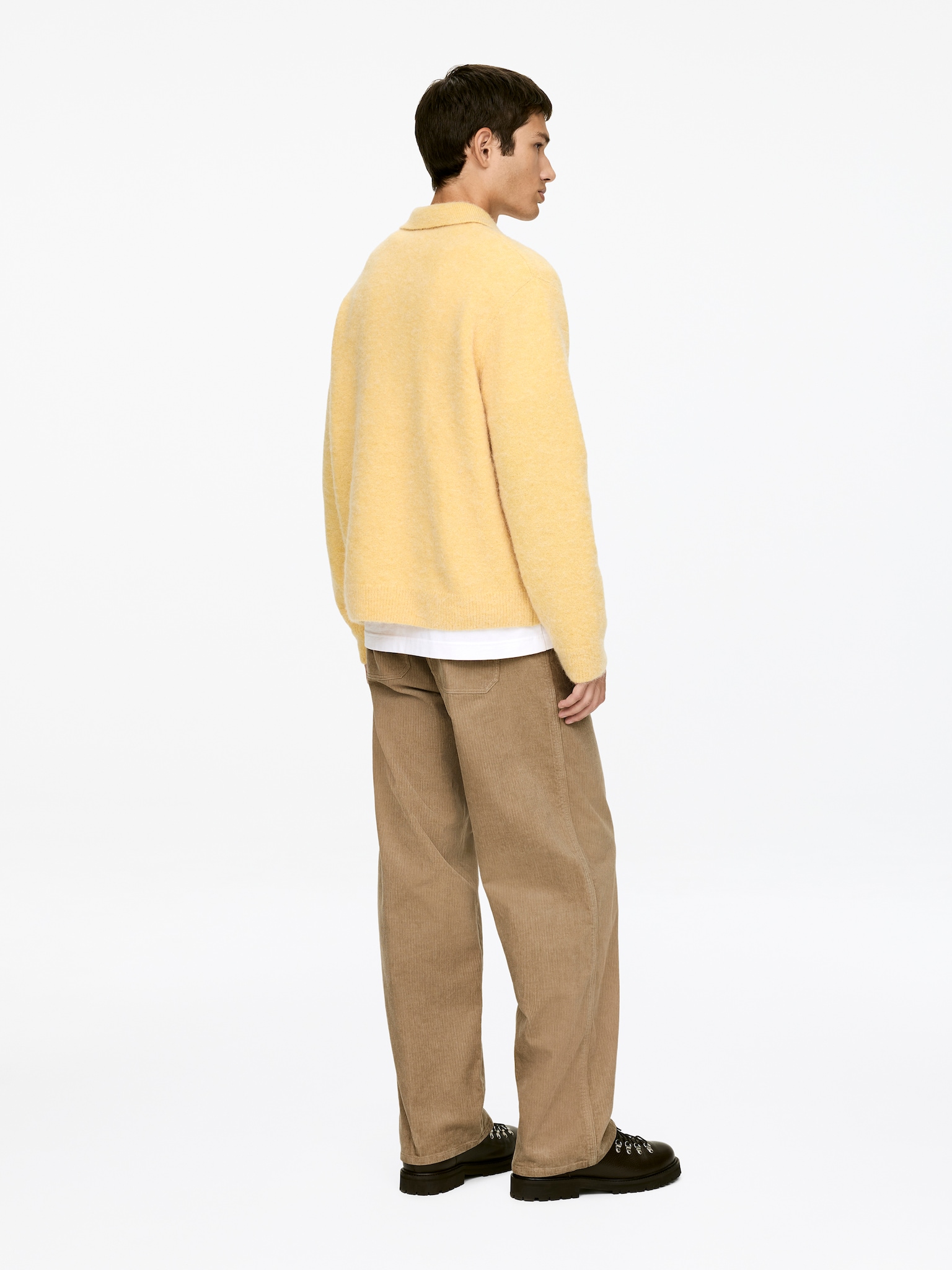Pantalon décontracté en velours côtelé - Beige/Vert foncé/Bleu foncé - 5