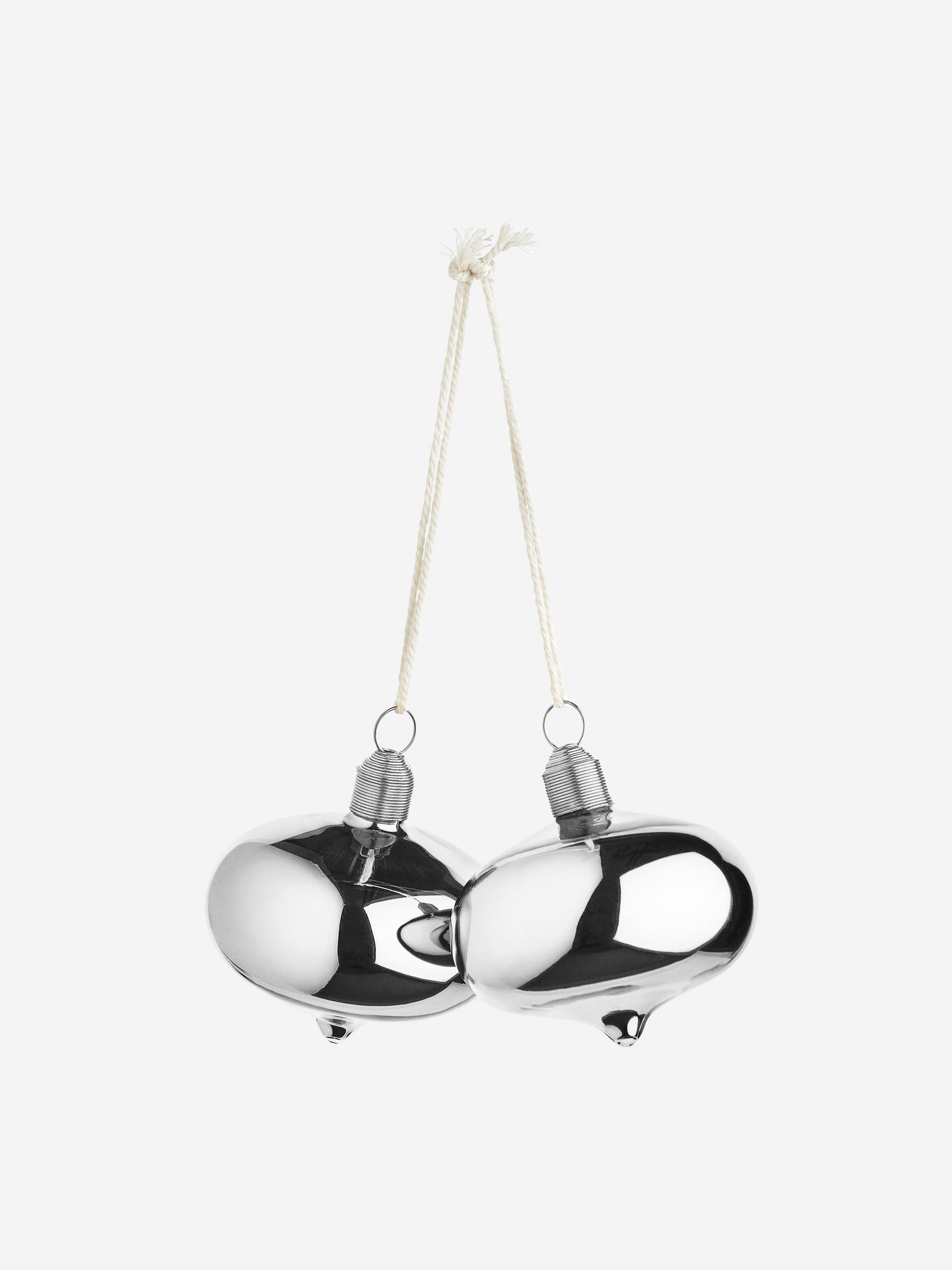 Glass Baubles Set of 2 - Silver - Homeware - StillMedia/DescriptiveStillLife - 1