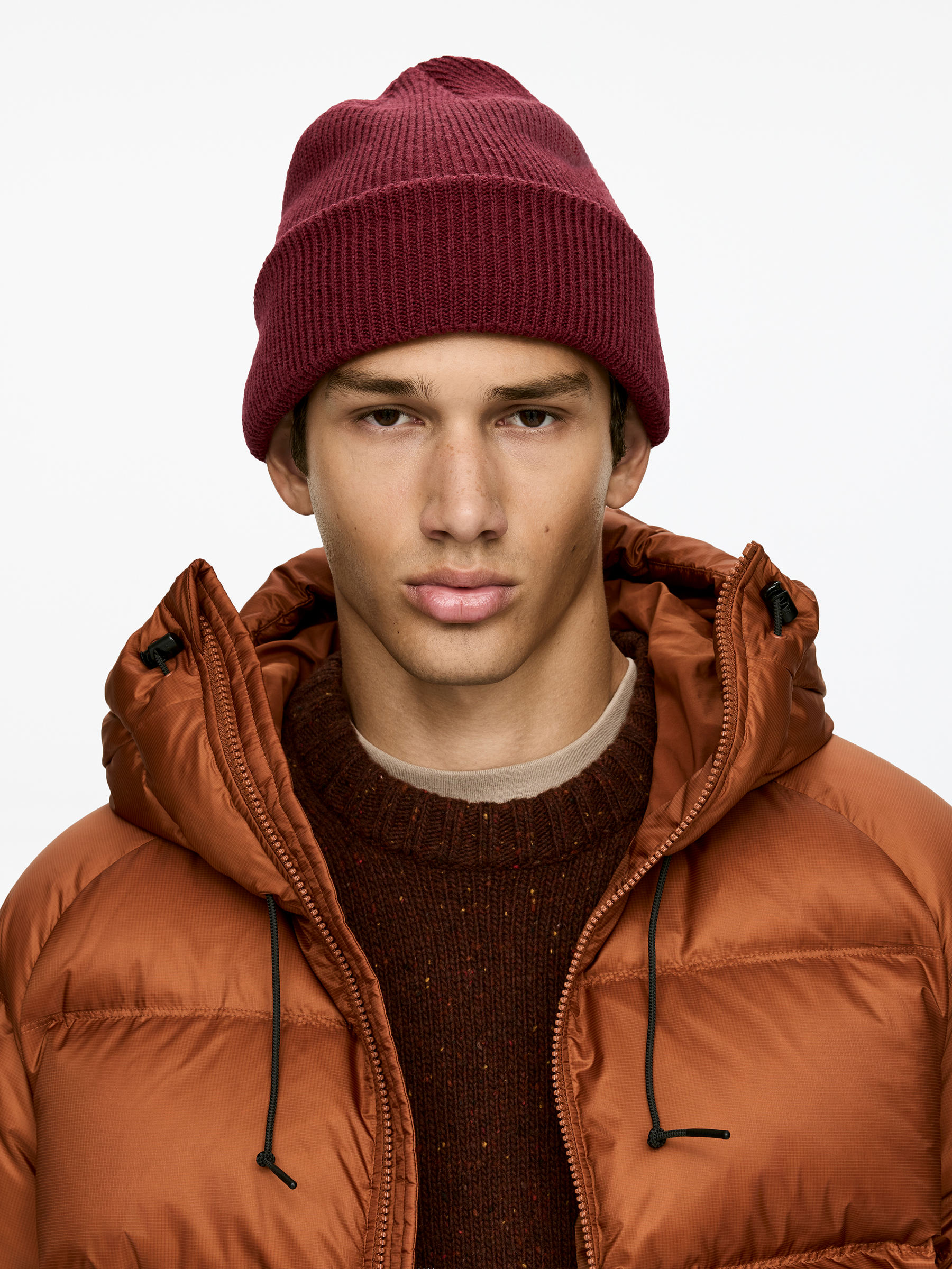 Wool-Cotton Beanie - Dark Red - Men - StillMedia/Lookbook - 3