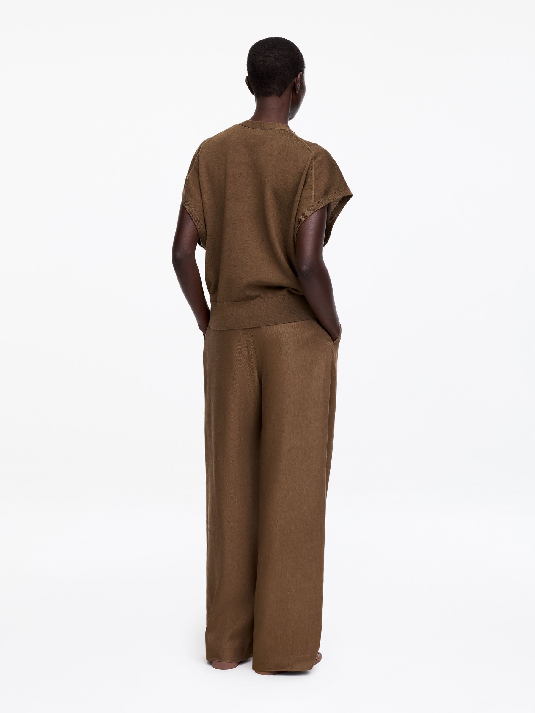 Kamizelka z wełny merynosów - Brązowy - Luźny fason - Women - StillMedia/Lookbook - 5