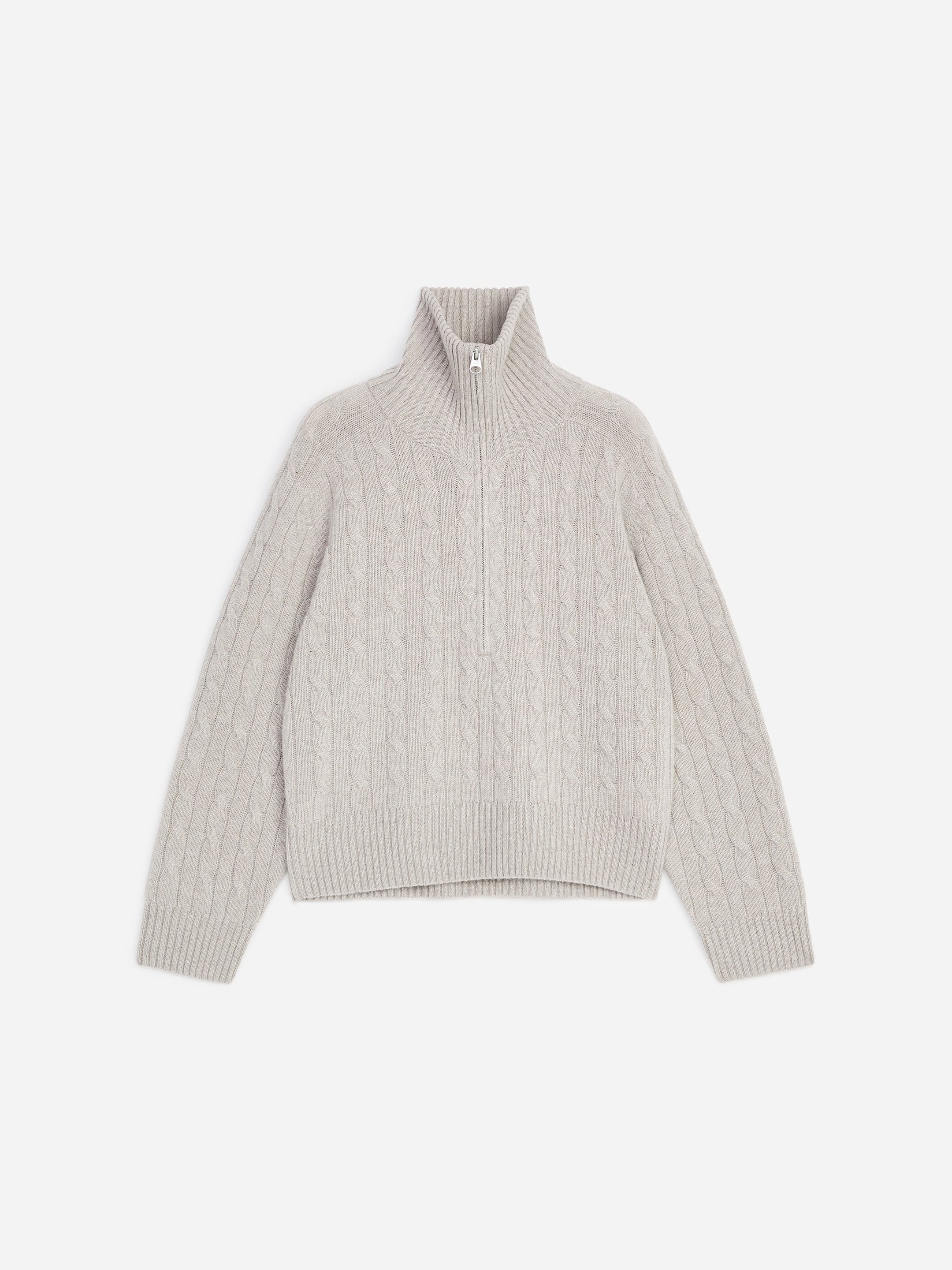Half-Zip Cashmere Jumper - Light Mole - Loose fit - women - StillMedia/DescriptiveStillLife - 1
