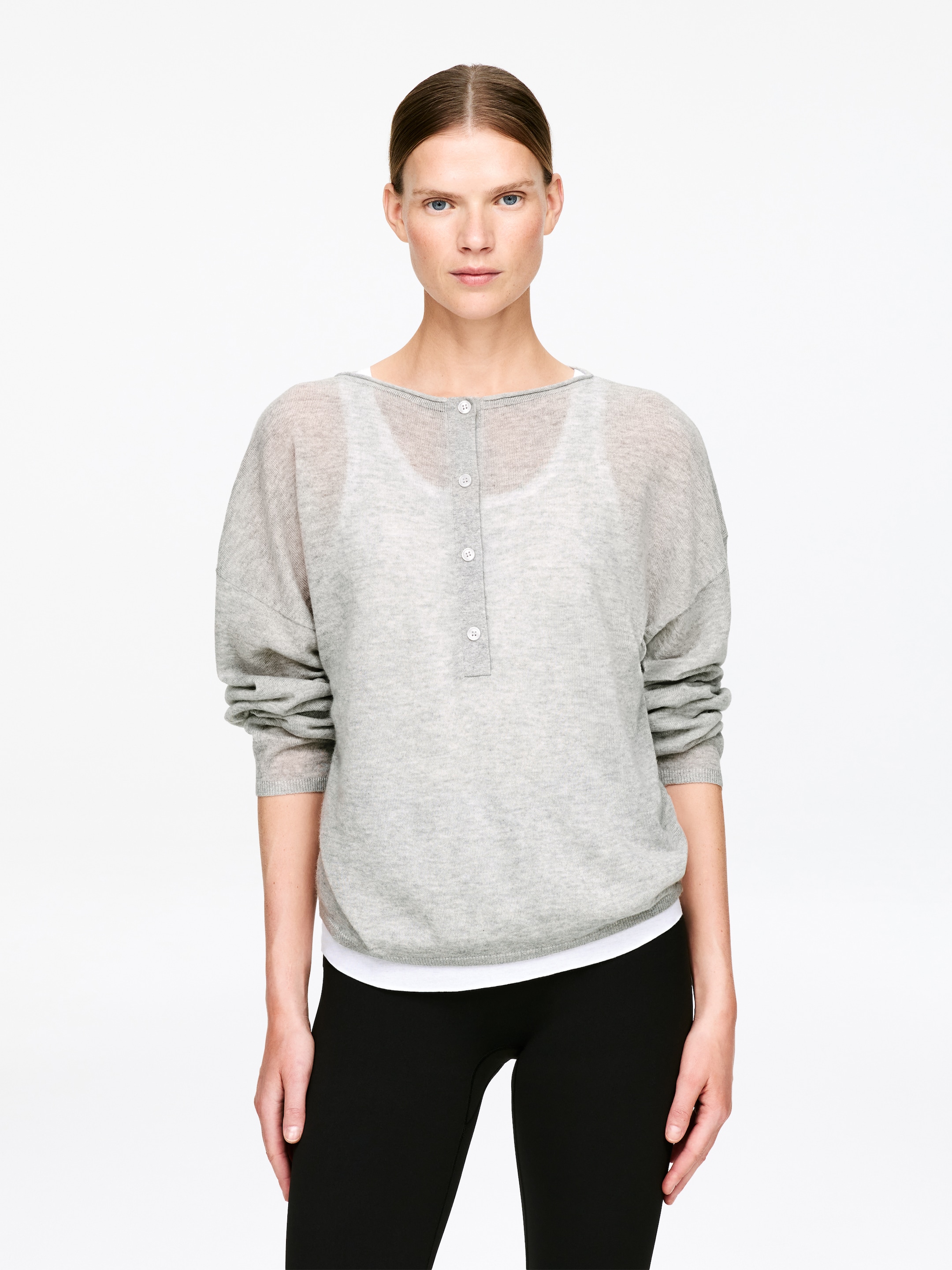 Pure Cashmere Boat-Neck Jumper-#AAAAAA-17947