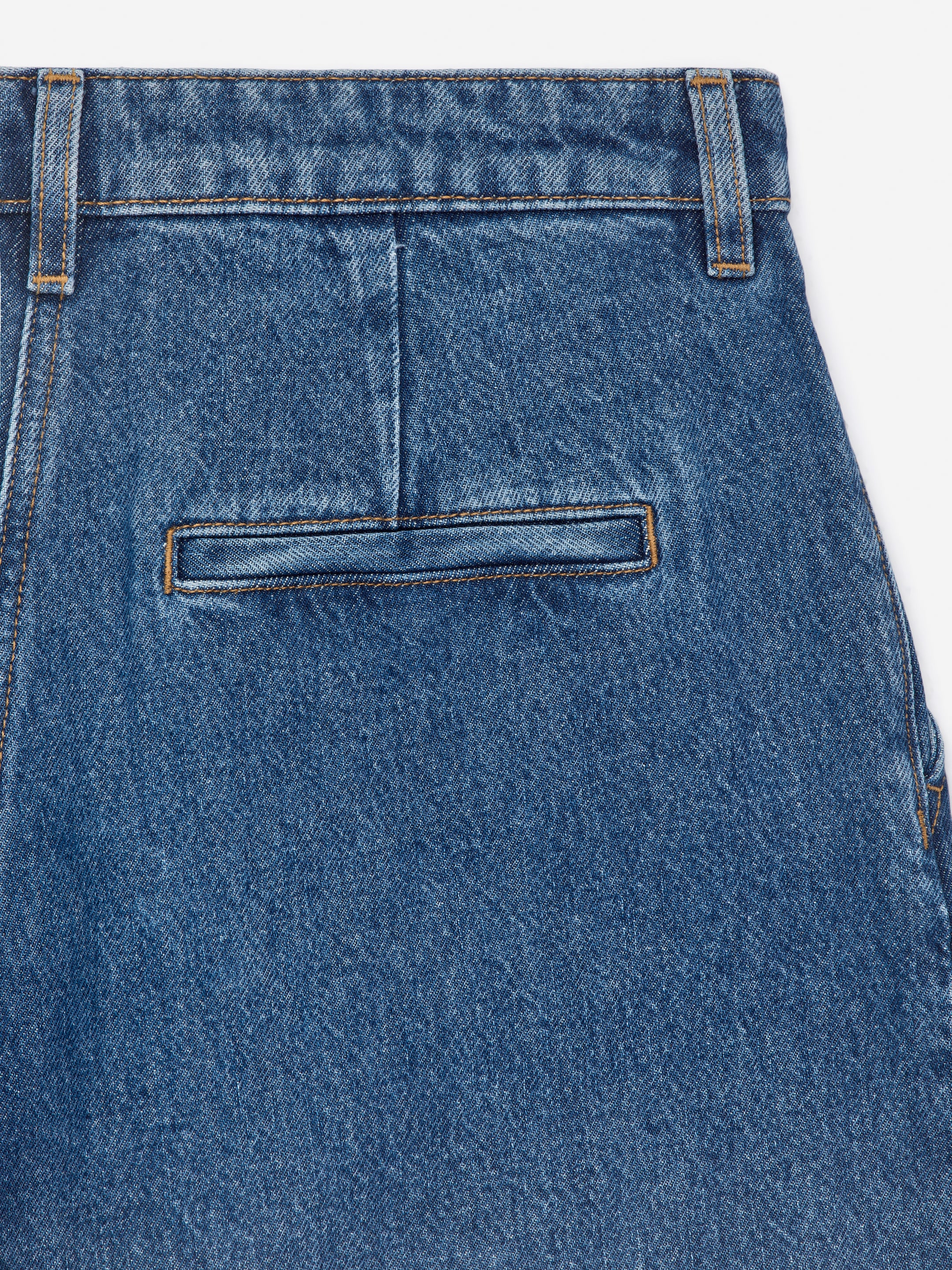 Pleated Denim Shorts - Mid Blue - Relaxed fit - Women - StillMedia/DescriptiveDetail - 1