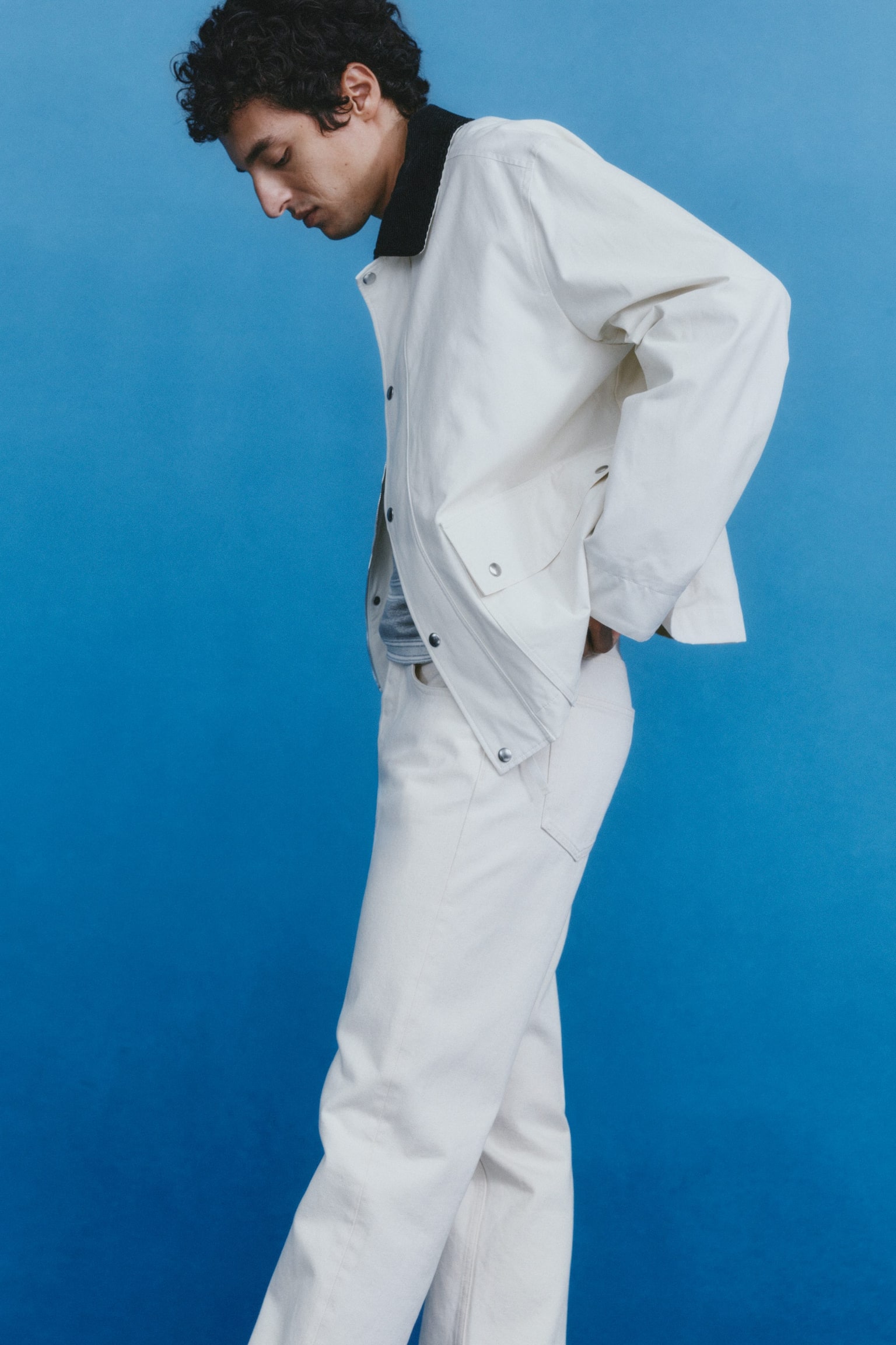 Gewaxt jack van nylon en katoen - Lichtbeige/Zwart - 7