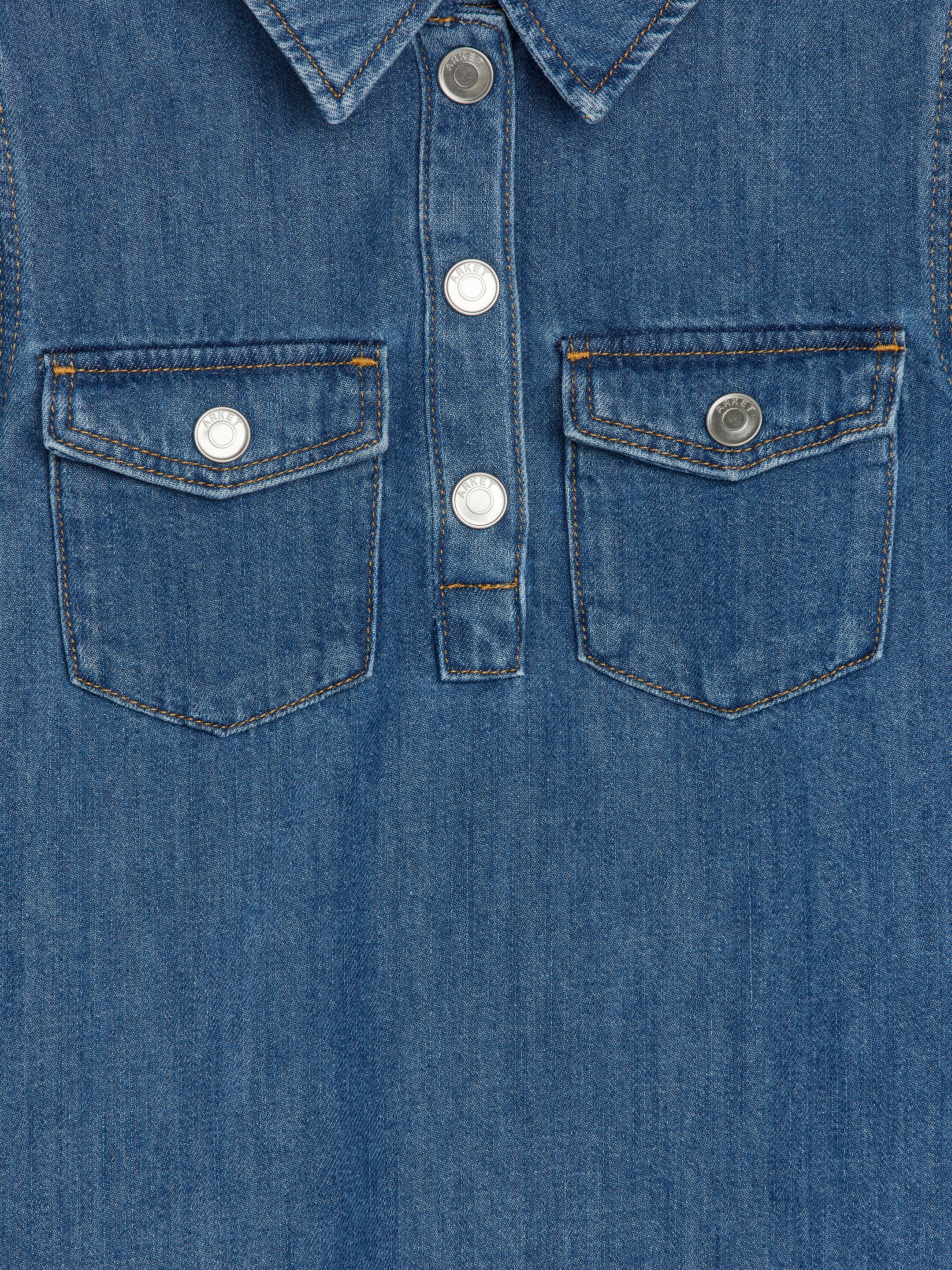 Visa större bild: Denimklänning i bomull - Blå - BARN | H&M SE 3