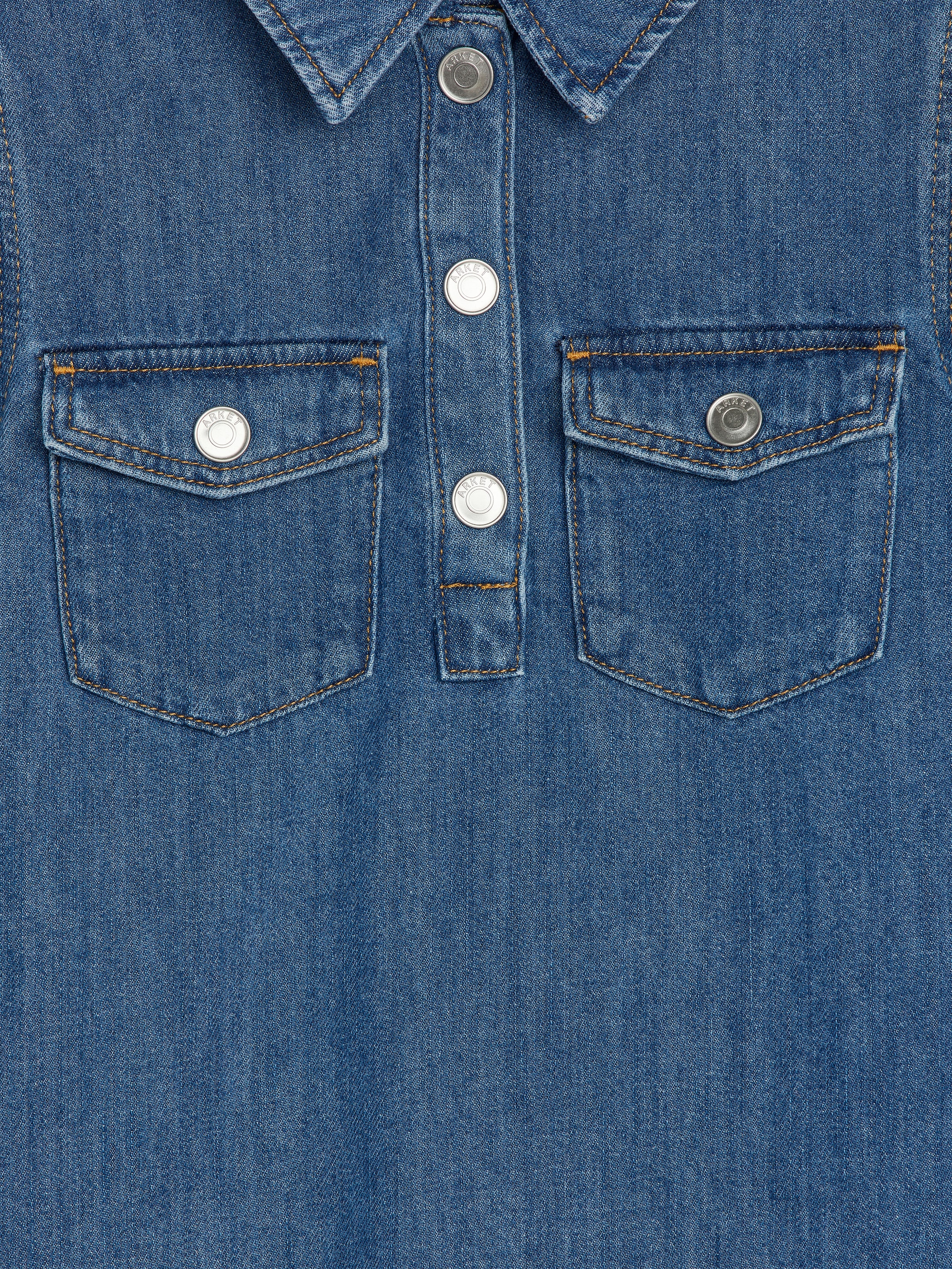 Grotere afbeelding bekijken: Katoenen denim jurk - Blauw - KINDEREN | H&M NL 3