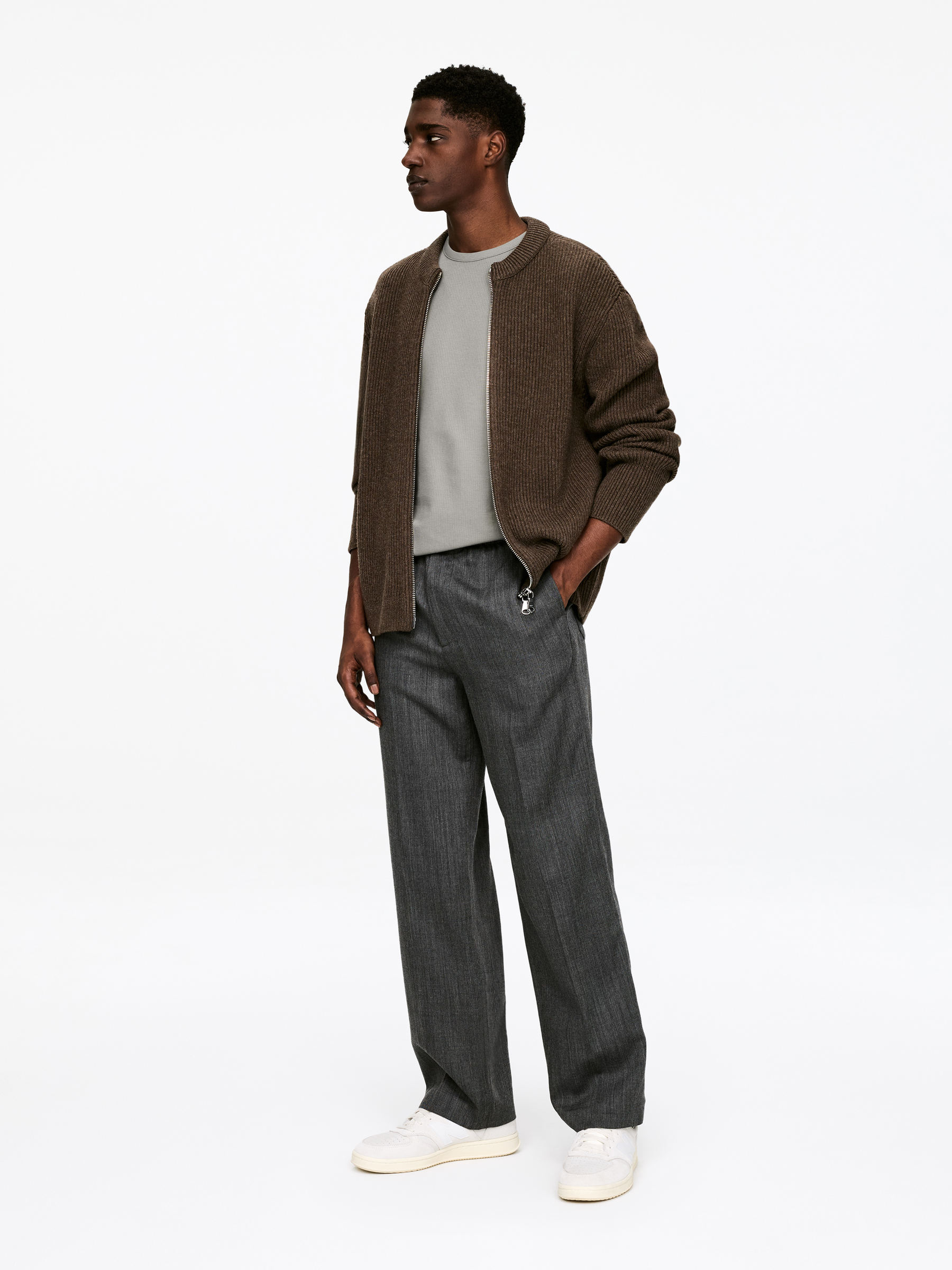 Tight t-shirt i bomull - Grå - Slim fit - Men - StillMedia/Lookbook - 4