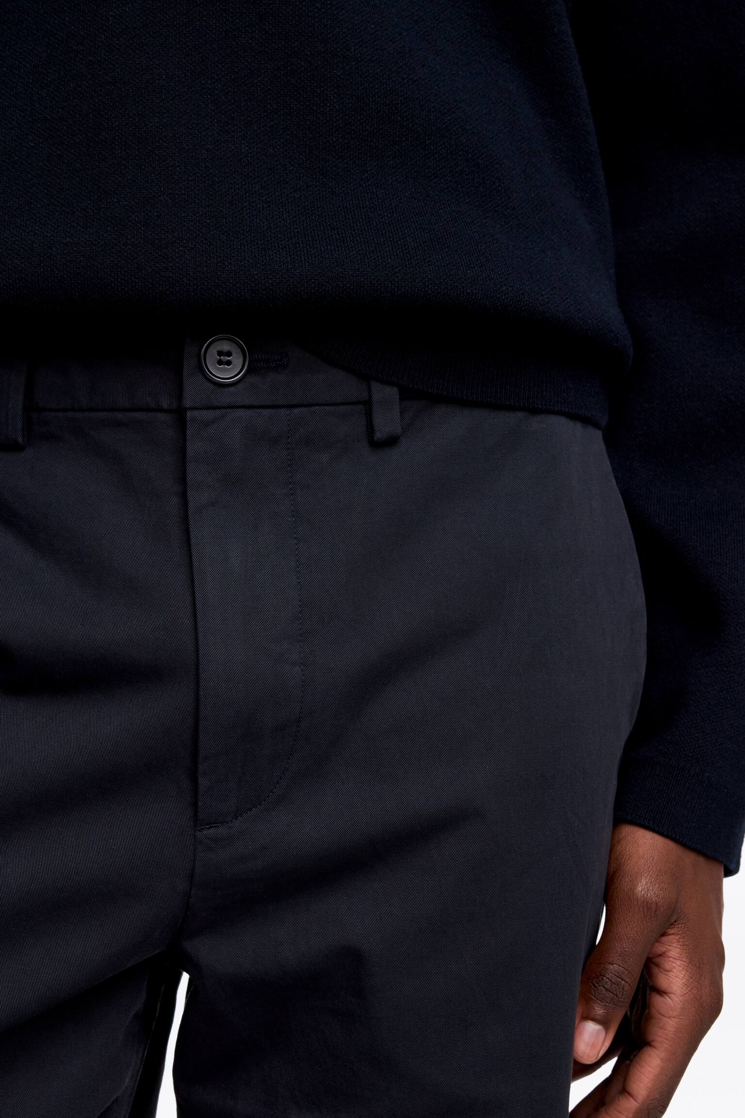 Rechte katoenen chino - Donkerblauw/Kakigroen/Beige - 5