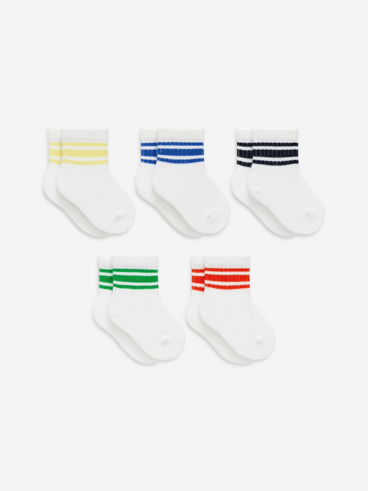 Lot de 5 paires de chaussettes tubulaires - Blanc/Multicolore - 4