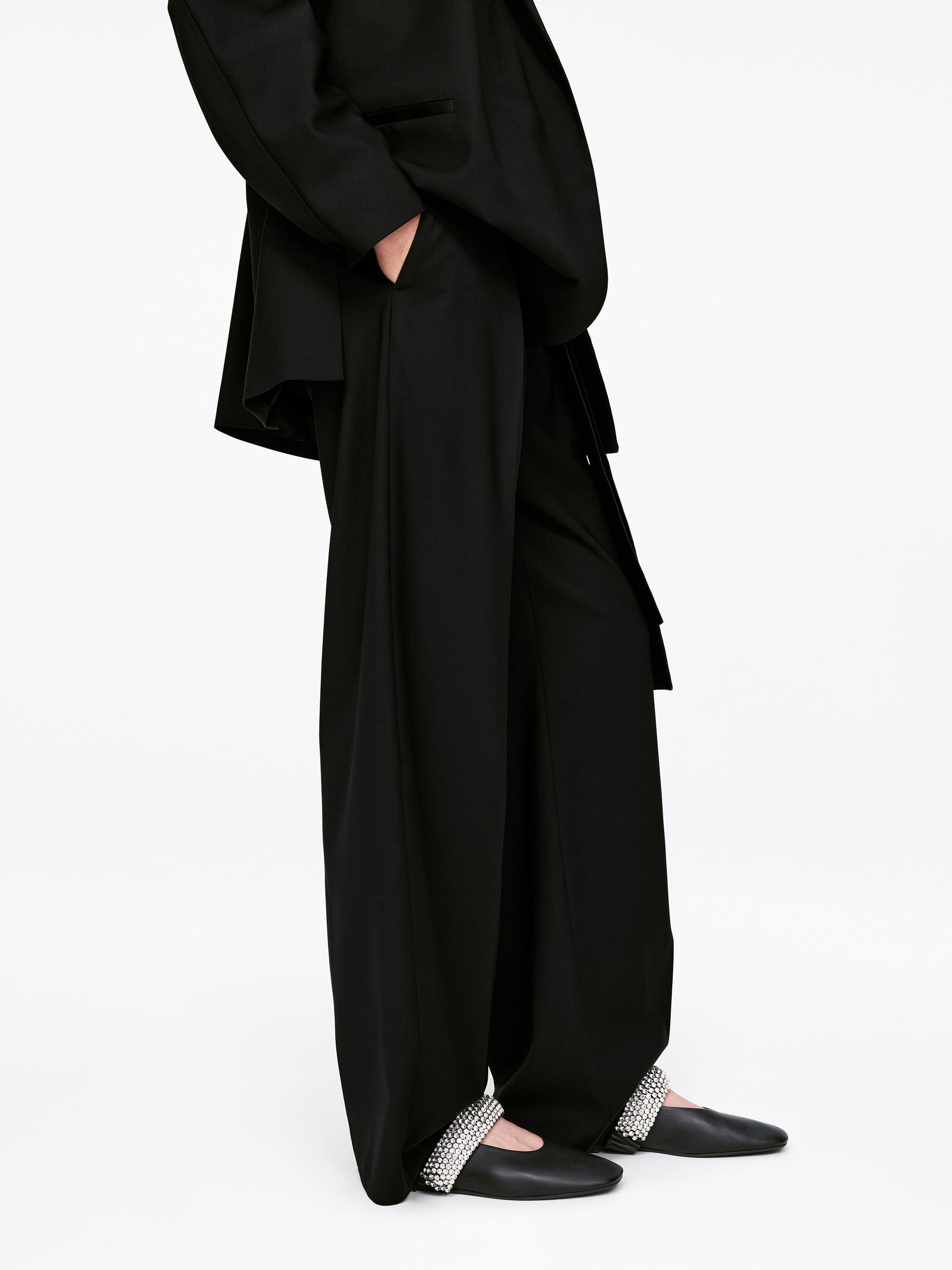 Ballerines en cuir avec strass - Noir - Femme - StillMedia/Lookbook - 8