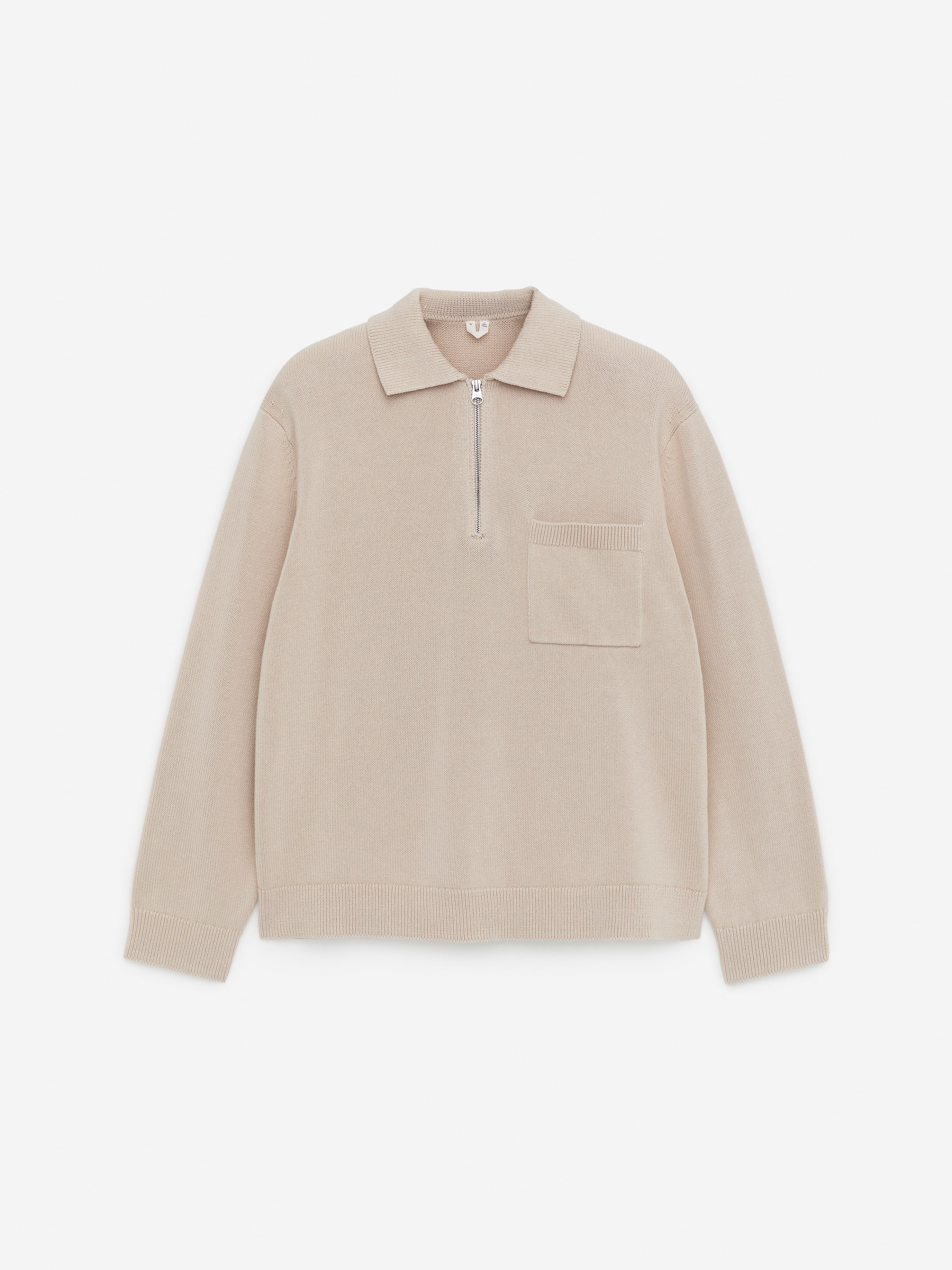 Agrandir l'image: Pull en coton avec demi-fermeture éclair - Beige - HOMME | H&M FR 1