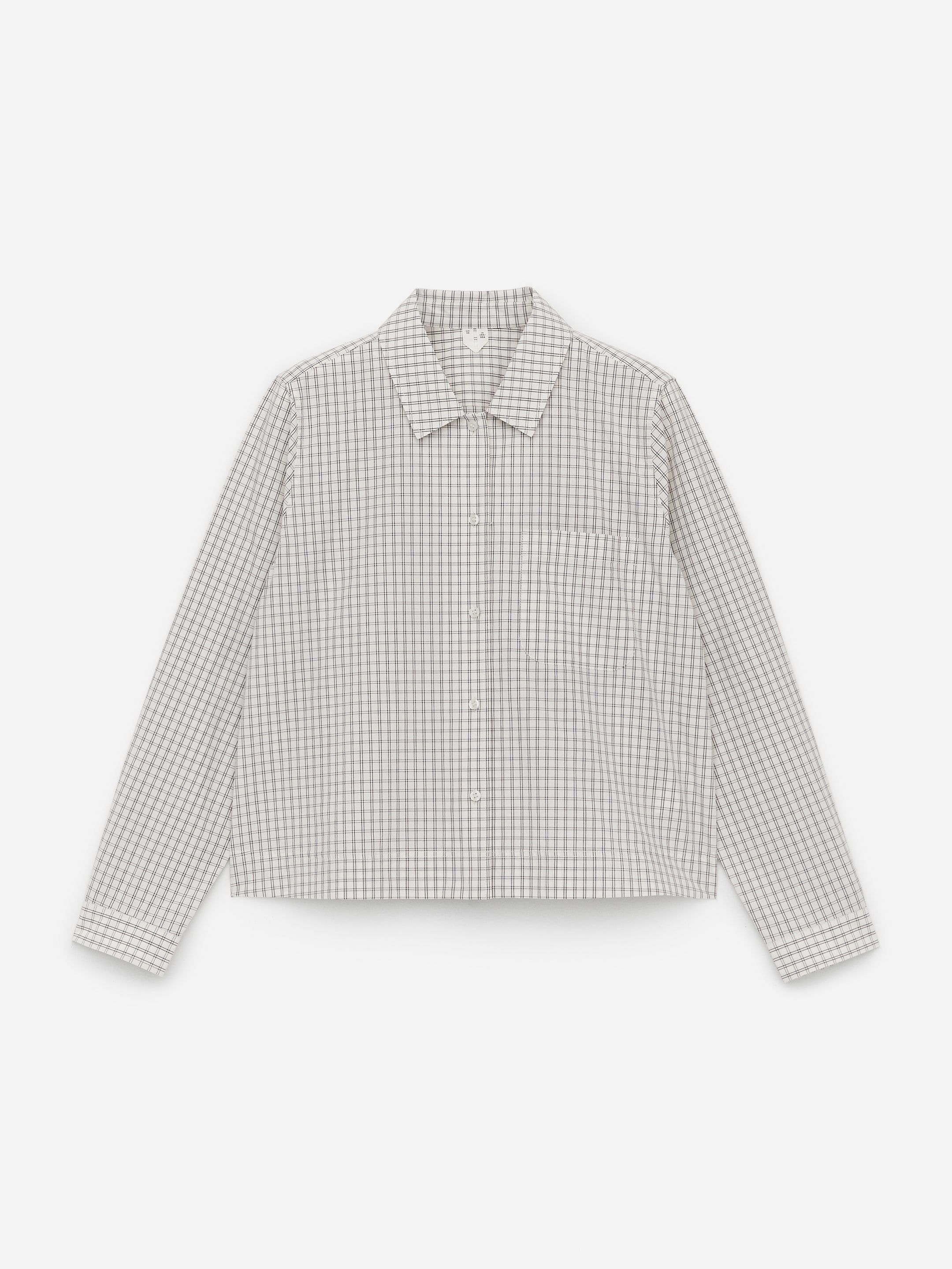 Grotere afbeelding bekijken: Cropped Cotton Shirt - White/Black - DAMES | H&M BE 1