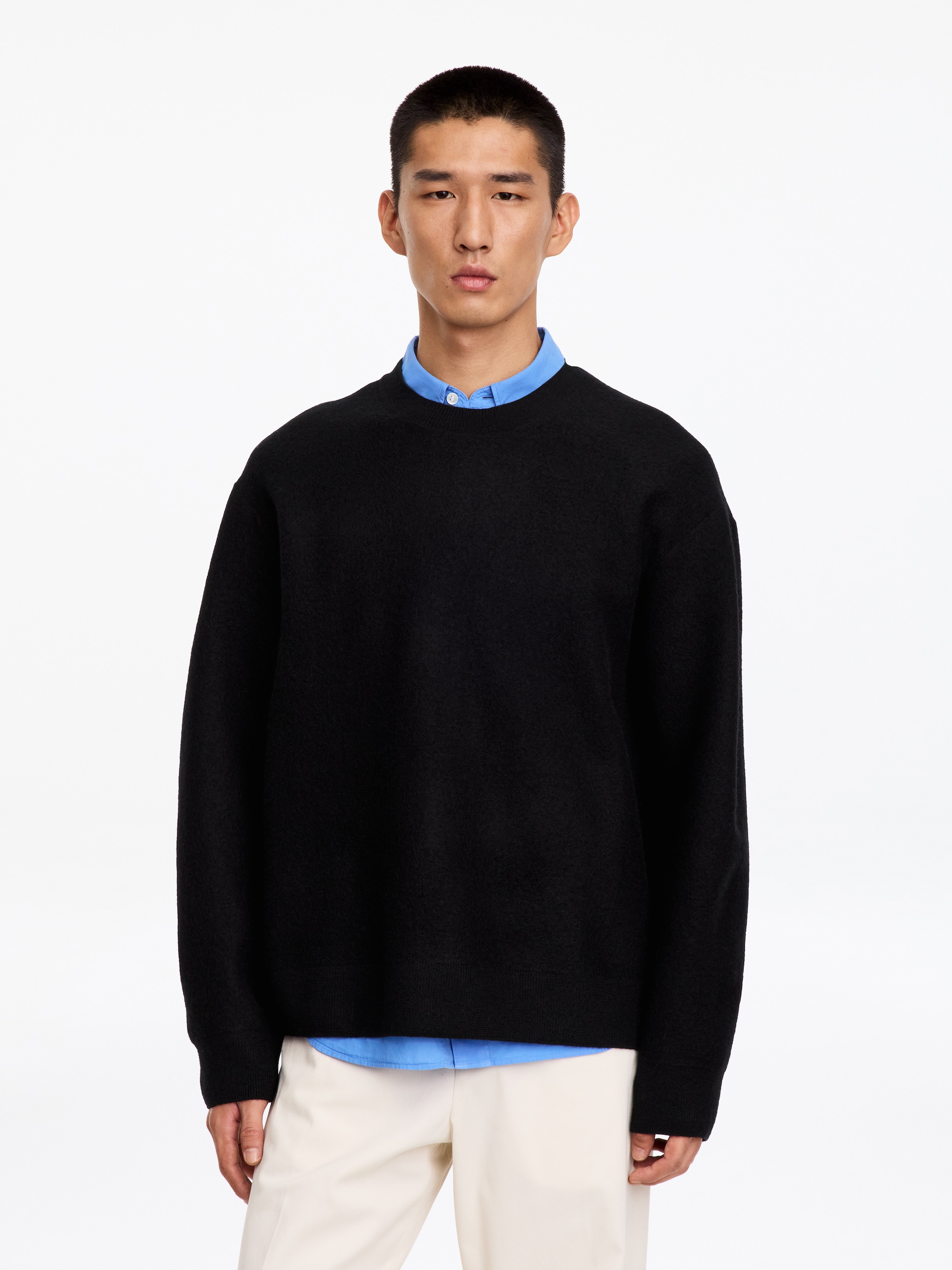 Boiled-Wool Jumper-Black-17118