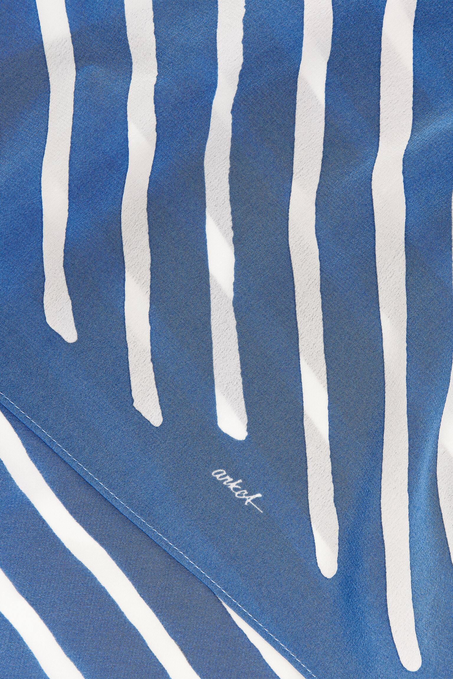 Trekantet silketørklæde - Blå/hvid - 3