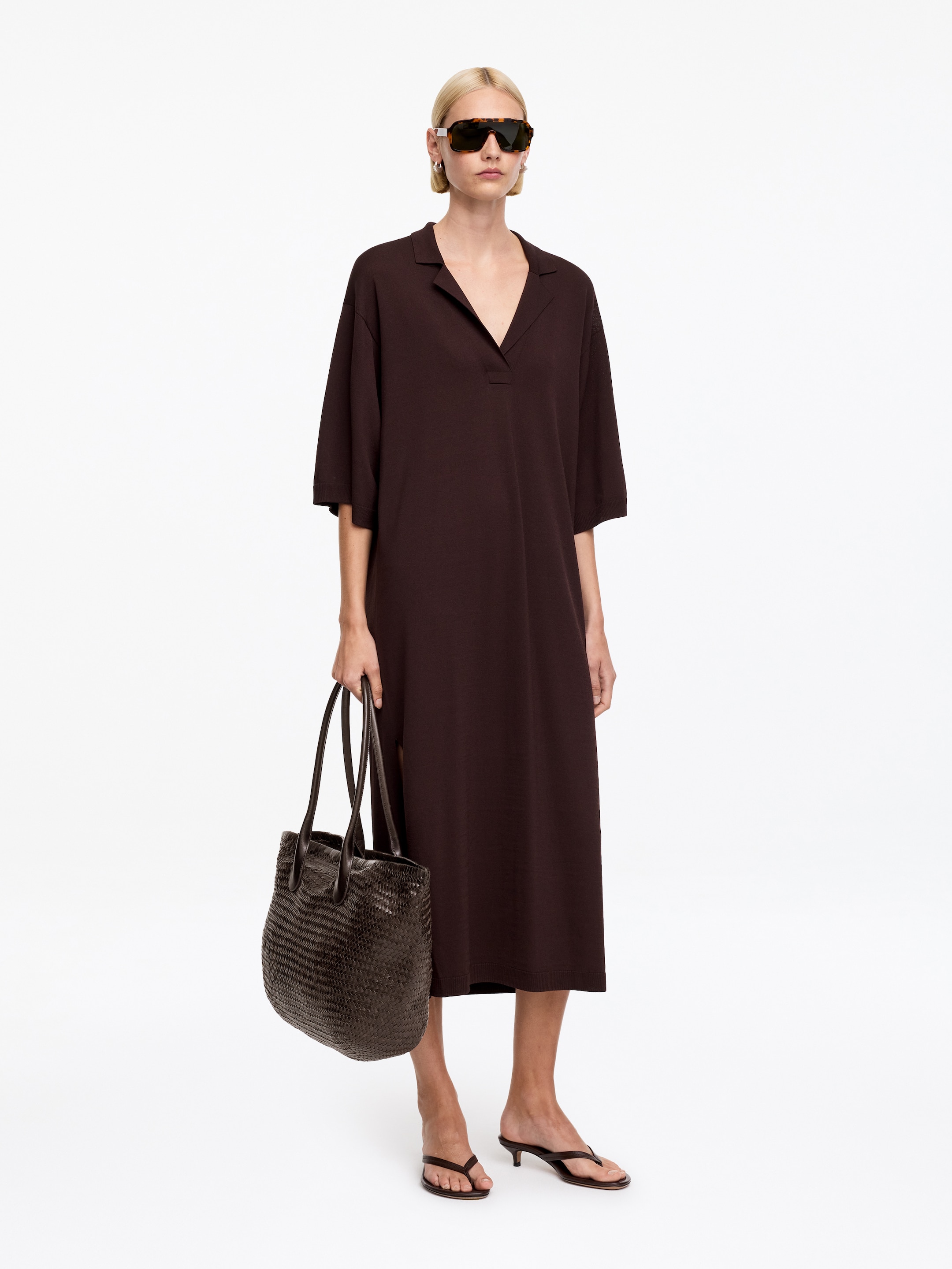 Woven Leather Tote - Dark Brown - Women - StillMedia/Lookbook - 4