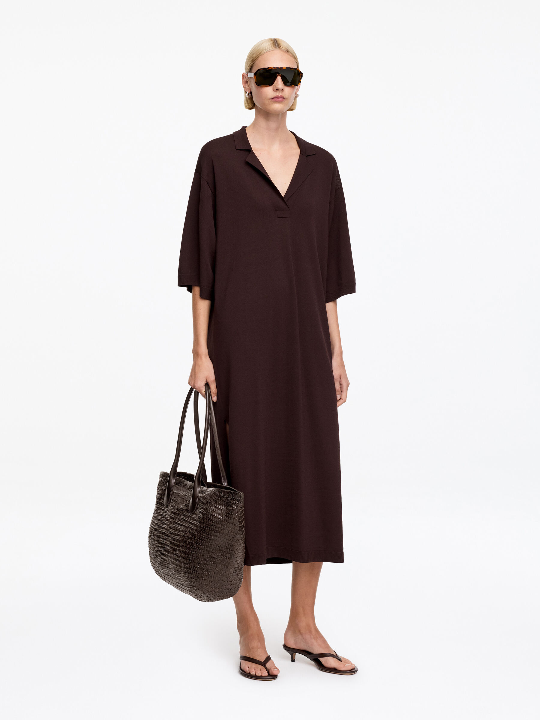 Fourre-tout en cuir tissé - Marron foncé - Femme - StillMedia/Lookbook - 4