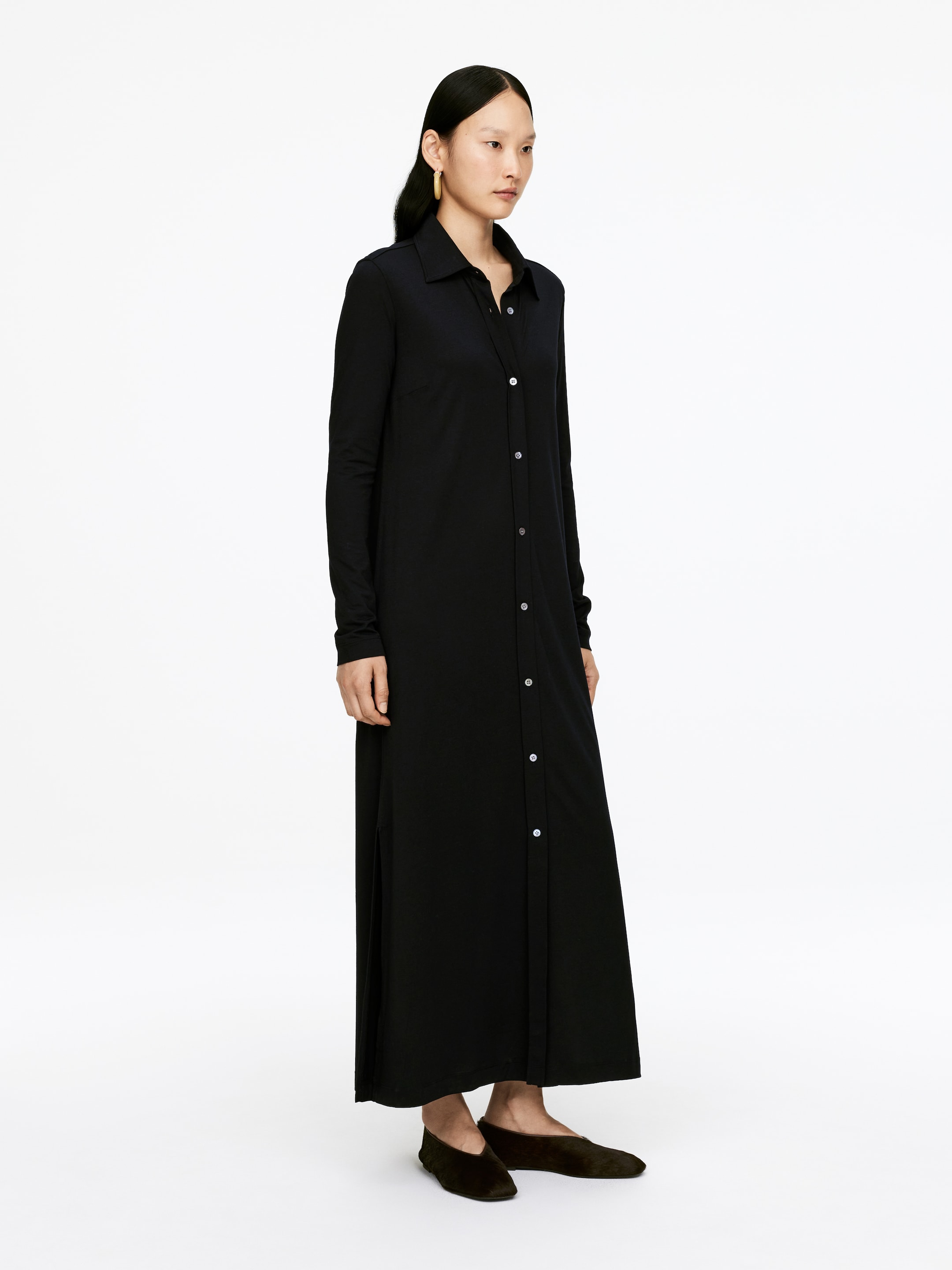 Se større billede: Skjortekjole i maxilængde - Sort - DAME | H&M DK 2