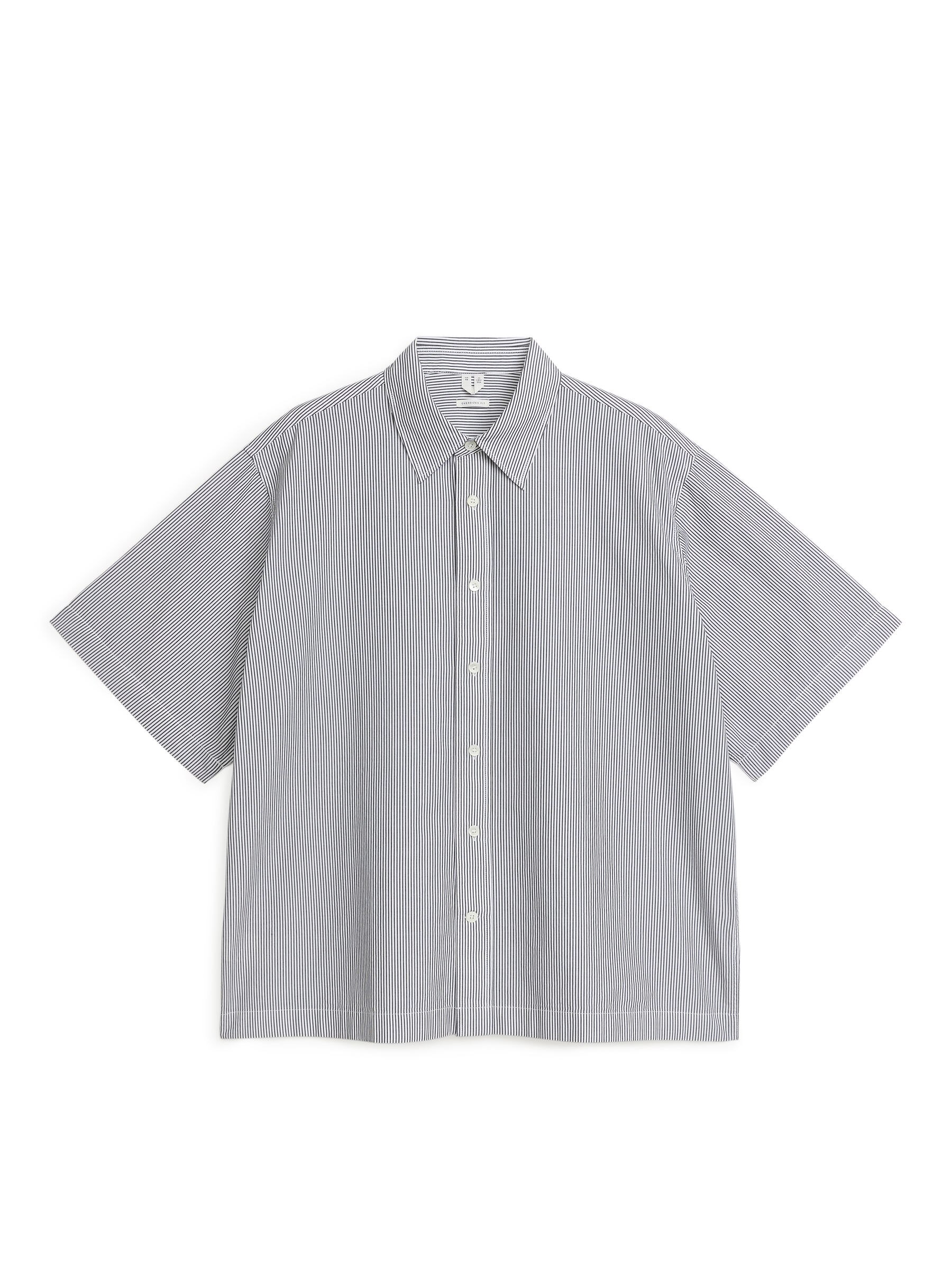 Oversized Poplin Shirt - Black/White Stripe - Oversized - Men - StillMedia/DescriptiveStillLife - 1