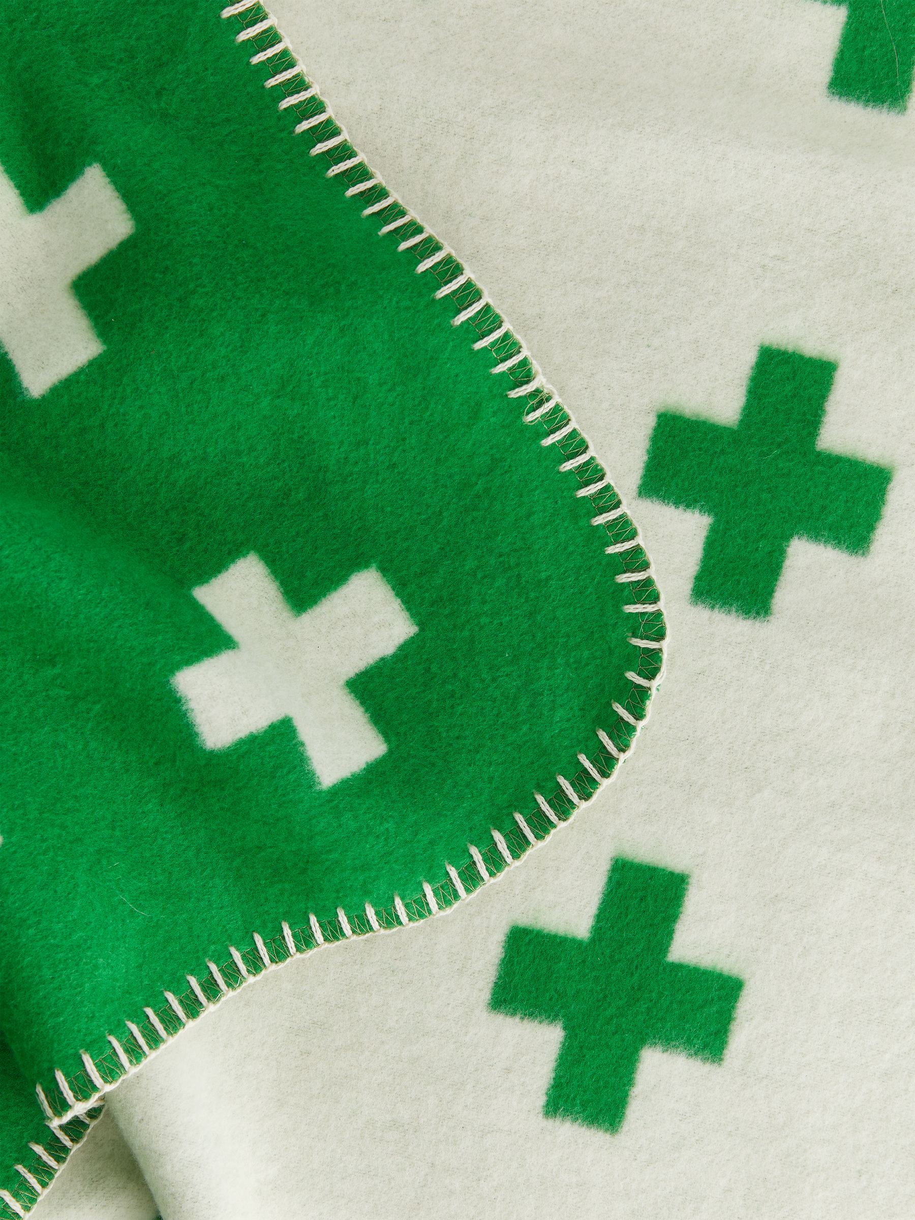 Pia Wallén Cross Blanket - Green/White - Homeware - StillMedia/DescriptiveDetail - 3