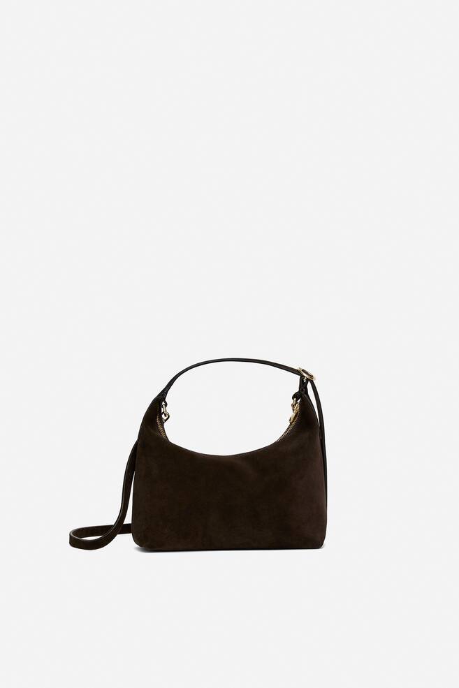Veloursledertasche - Braun - 1