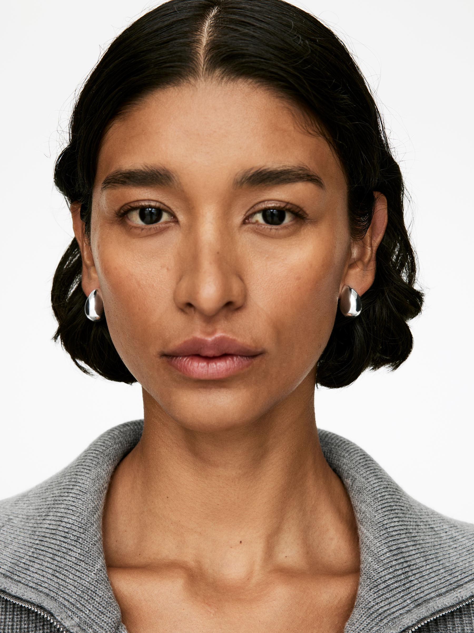 Silver-Plated Oval Earrings - Silver - Women - StillMedia/Lookbook - 3