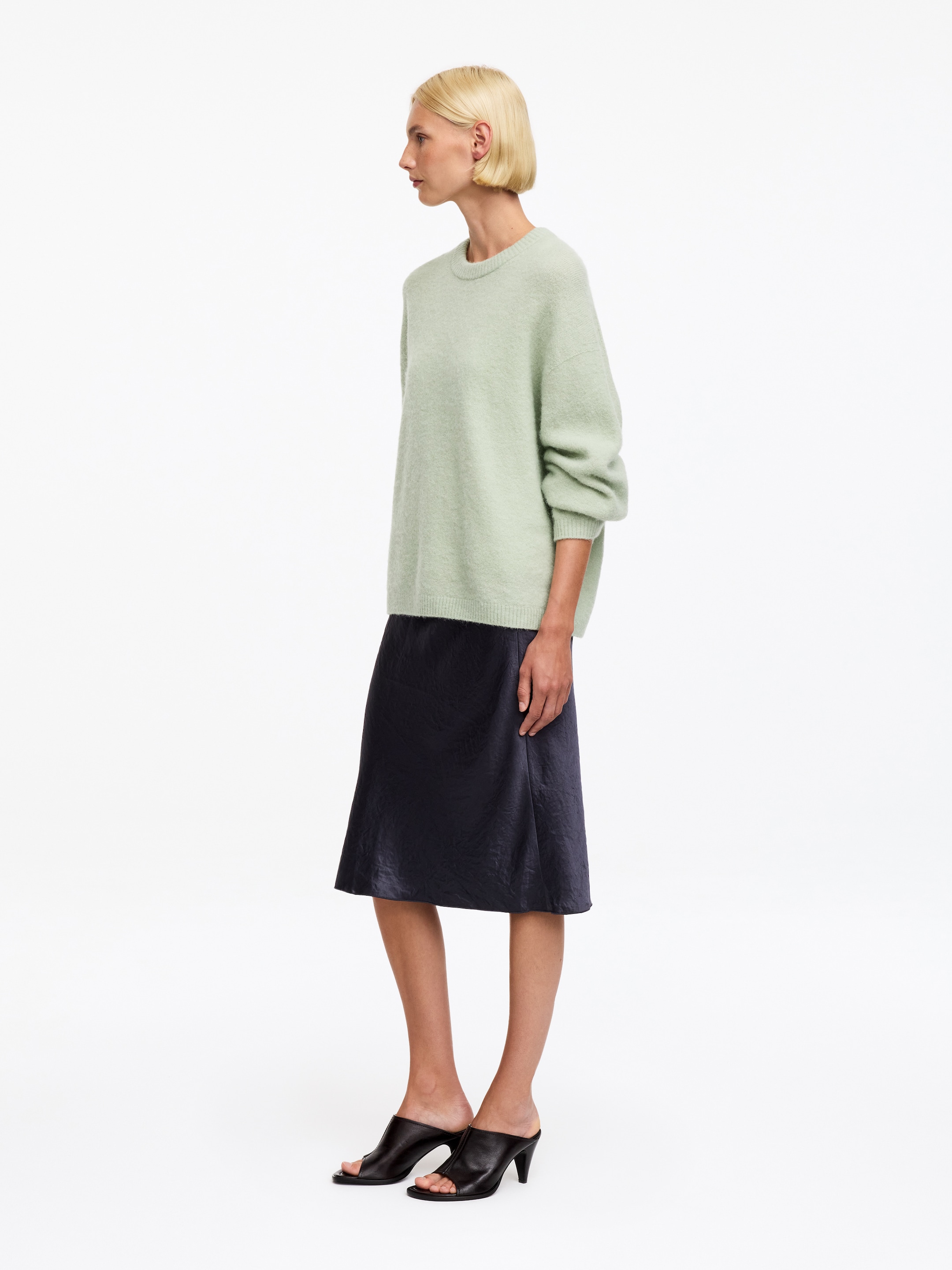 Jersey de mezcla de lana y alpaca - Salvia - Oversized - women - StillMedia/Lookbook - 2