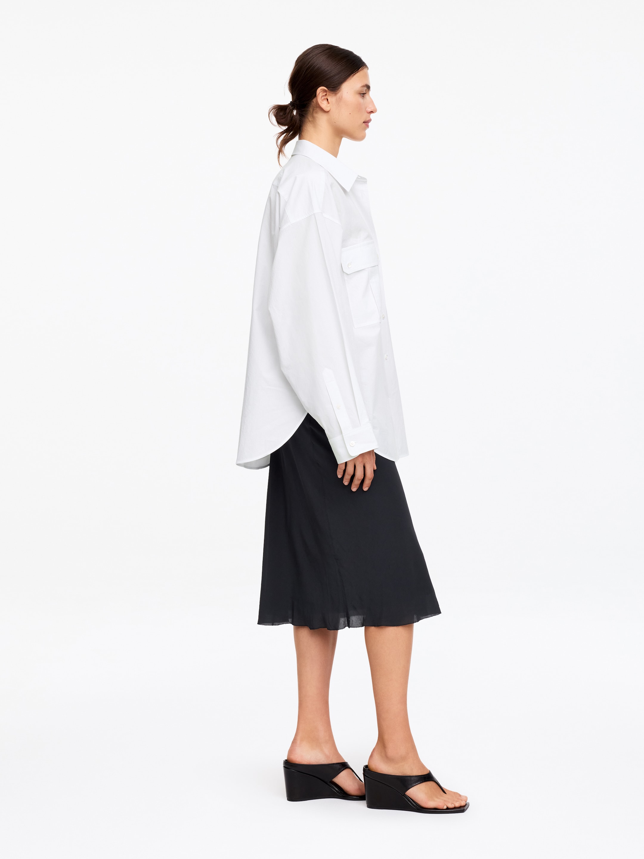 Utility Cotton Shirt - White - Loose fit - Women - StillMedia/Lookbook - 3